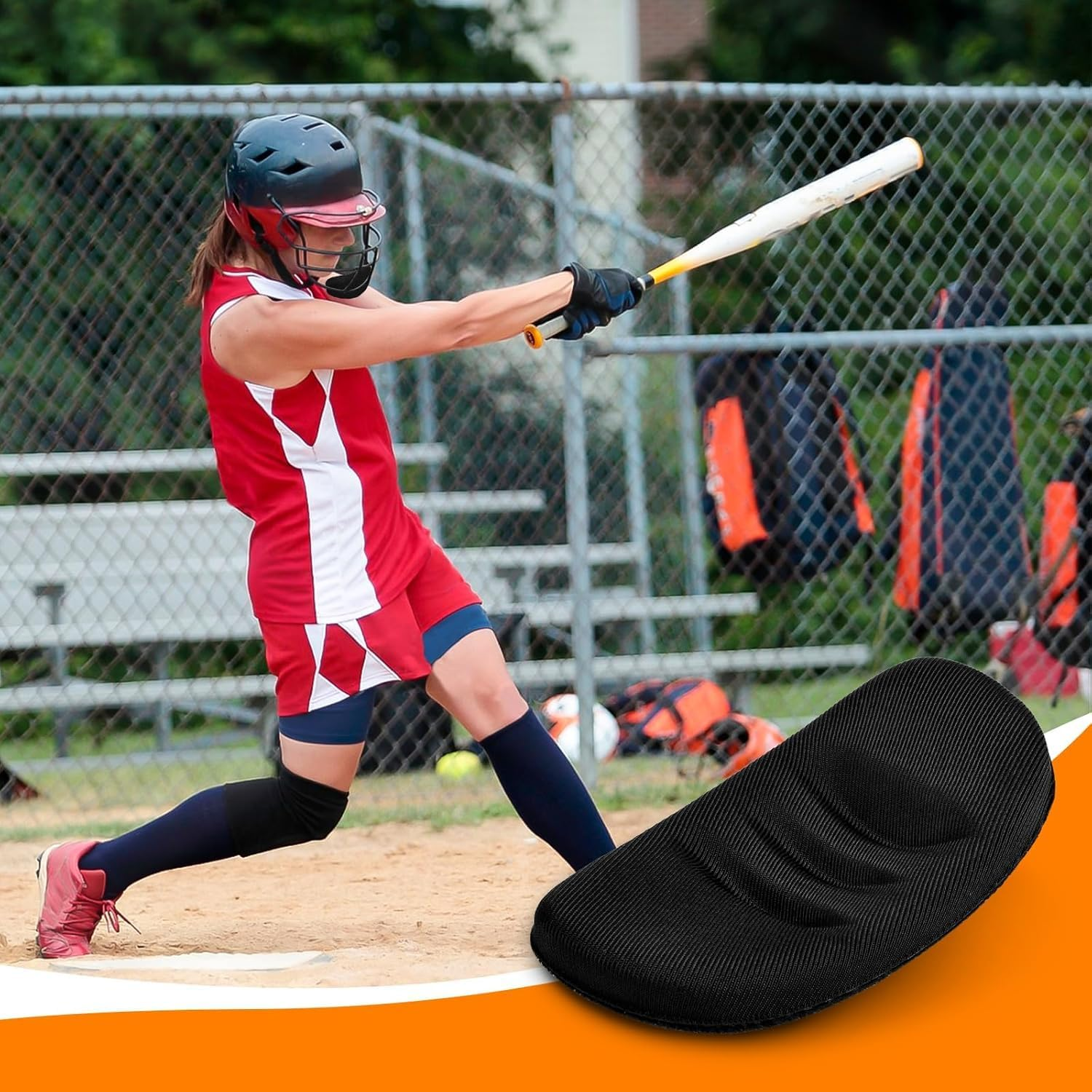 Softball Face Guard Helmet Padding, 2Pcs Softball Fielder'S Facemask Chin Cups, Comfortable Catchers Mask Chin Padding, Softballs Helmet Paddle Face Defense Mask Chins Pad image number 3