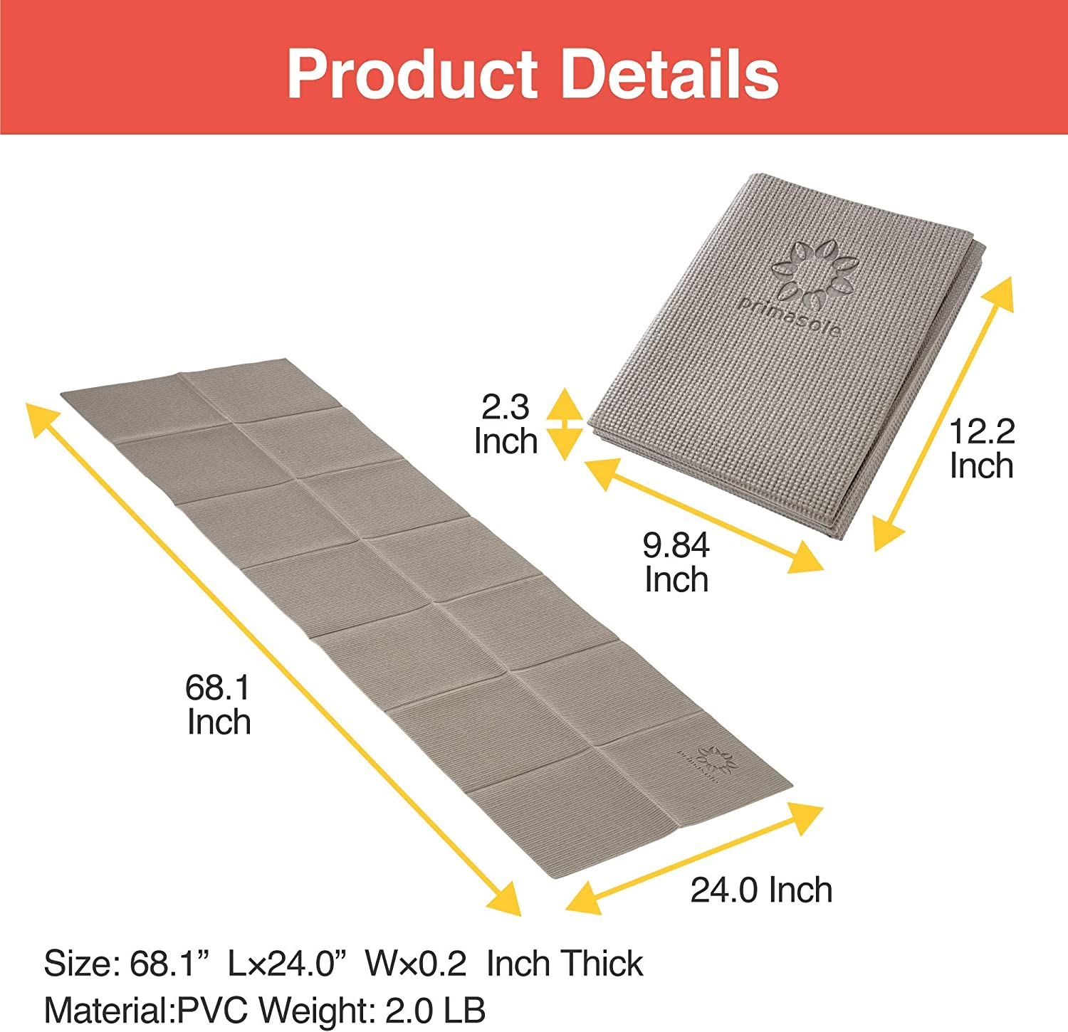 Primasole Folding Yoga Travel Pilates Mat