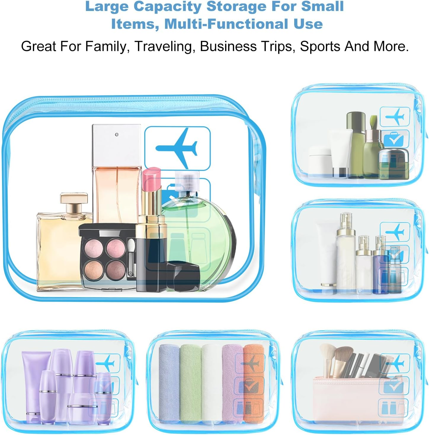 2PCS Toiletry Bag Wash Bag Clear, Waterproof Travel Toiletries Large Capacity, Clear Travel Toiletries Bag 20*14Cm, Travel Toiletry Bag Suitable for Travel Business Tripdaily Usemakeup Storage (Green) image number 4