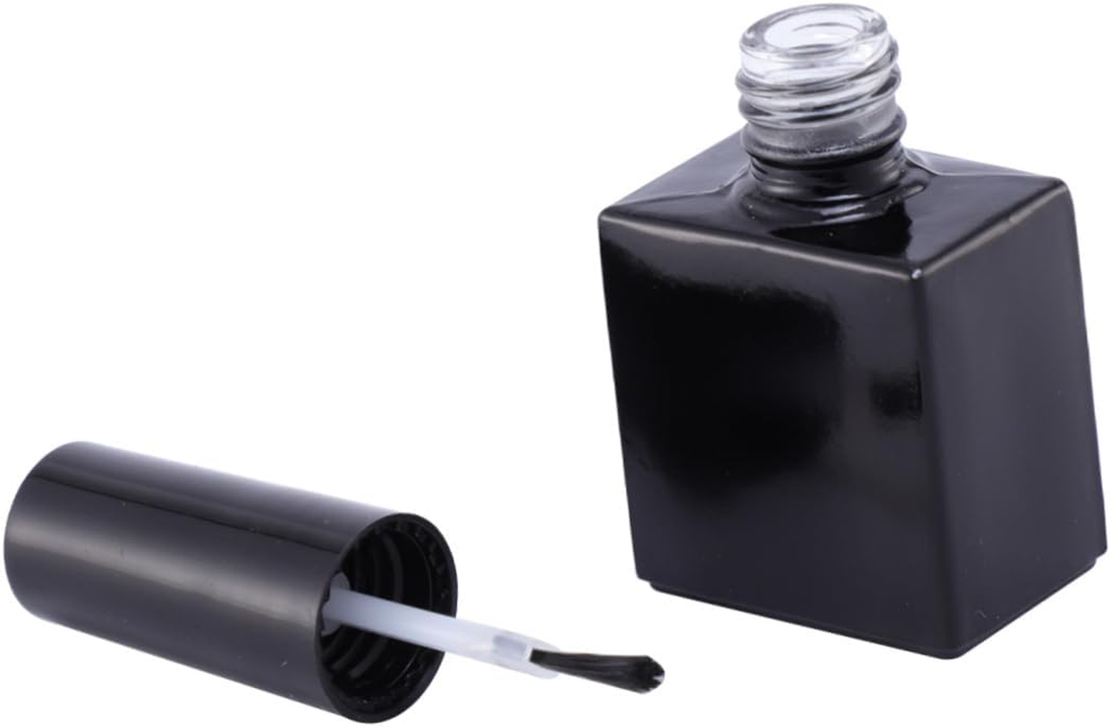 Baluue Empty Nail Polish Bottles 12Pcs 10Ml Black round Glass Containers with Brush Caps Refillable Nail Polish Dispensers and DIY Manicure Tools image number 5