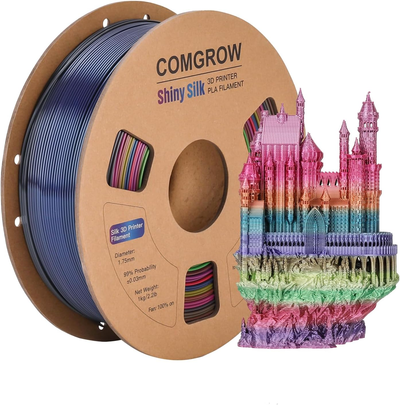 Comgrow Creality PLA 3D Printer Filament, Dimensional Accuracy +/- 0.02 Mm,1.75Mm 1 Kg Spool, Red for Ender3 CR-10