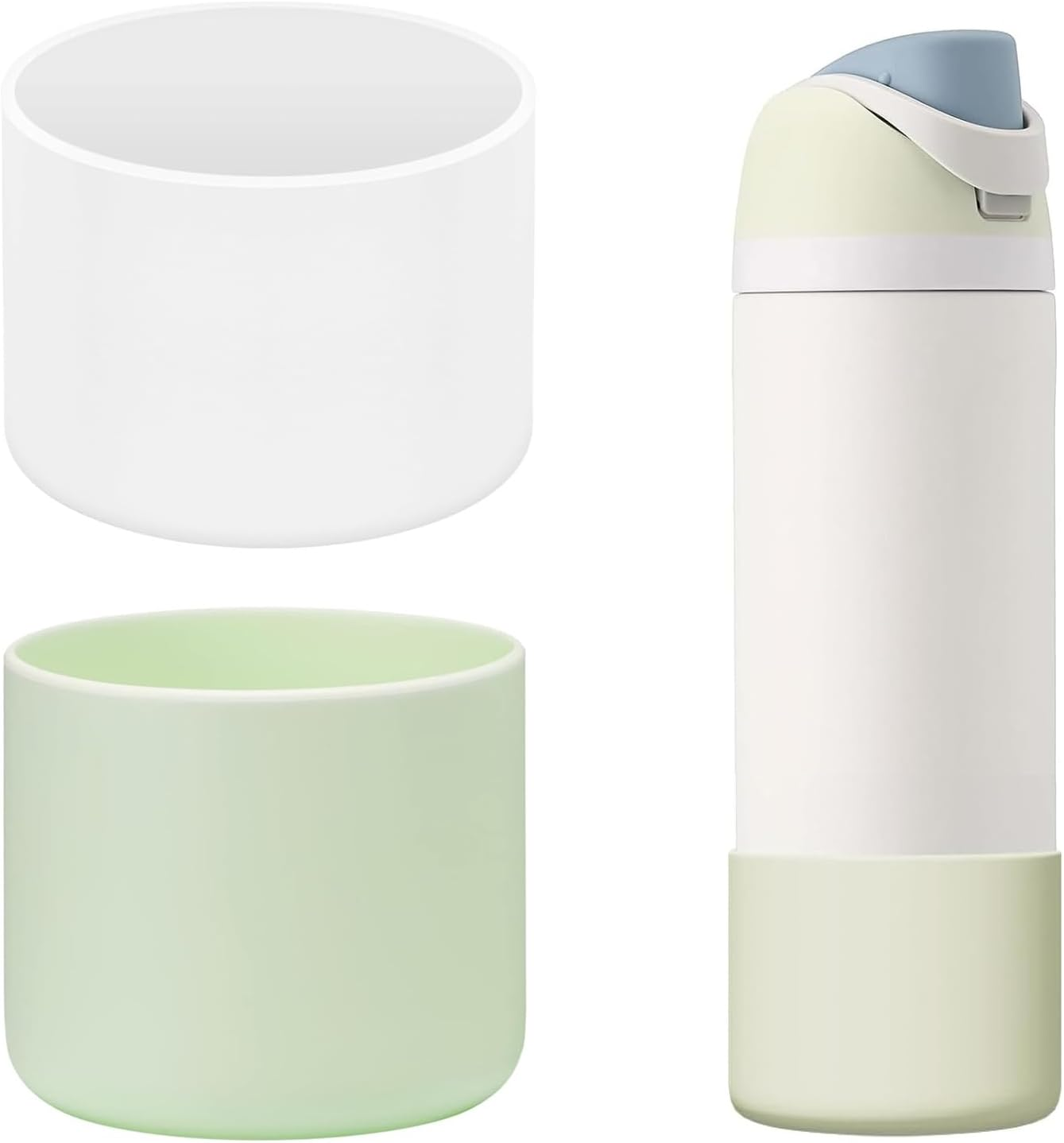 2 PCS Silicone Boot for Owala Freesip 32 Oz Water Bottle, Anti-Slip Protective Sleeve Bottom Bumper Protector for Twist and Flip Stainless Steel Water Bottles