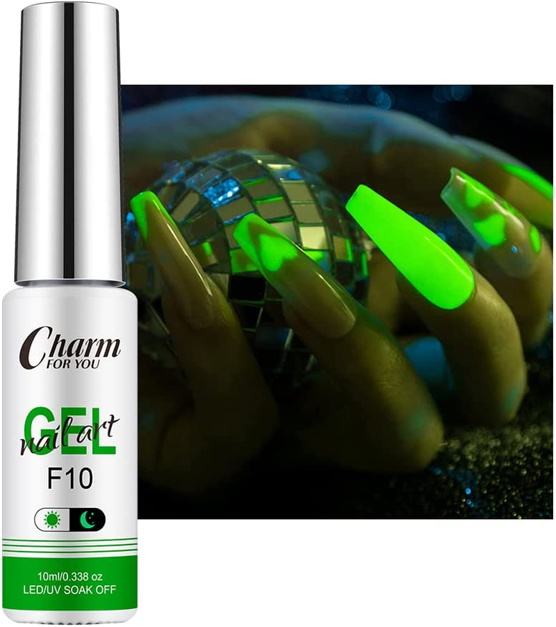 Glow in the Dark Gel Nail Polish, Neon Gel Paint Kit 12 Colors, Luminous Painting Drawing Gel Liner, Pulling Lines and DIY Nail Art, Gifts for Women image number 3