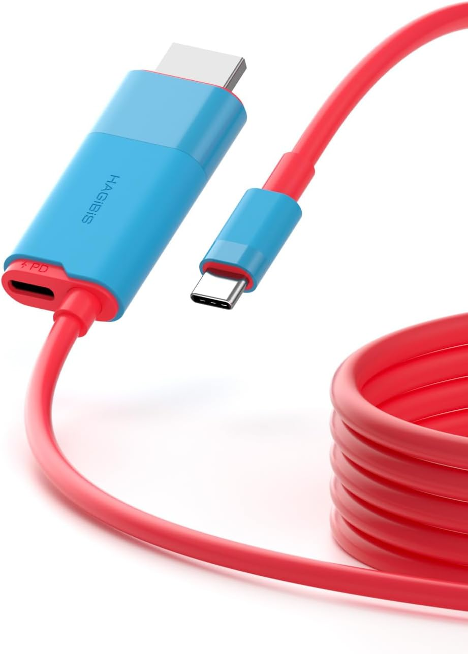 Hagibis Switch Dock for Nintendo Switch & Switch OLED, USB C to HDMI Cable Adapter with 4K@60Hz HDMI, 100W Power Delivery, Type-C to HDMI Adapter for Laptop, Tablet, Steamdeck, ROG Ally (Blue 60Hz) image number 4