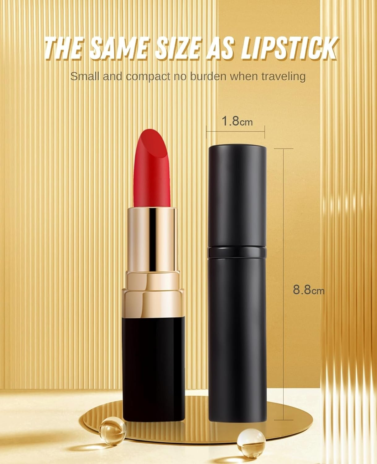 ASADAYS Portable Perfume Atomizer, Refillable Empty Travel Spray Bottle, Nano Mist Bottle, Bottom, Mini Atomizer, Pocket Size, Women and Men (Classic, C.G-2P)