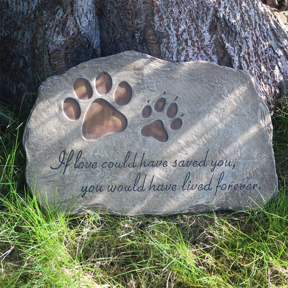Jinhuoba Dog Memorial Stone, Indoor Outdoor Dog or Cat for Garden Backyard Marker Grave Tombstone. Hand-Printed Personalized Loss of Pet Gifts image number 3
