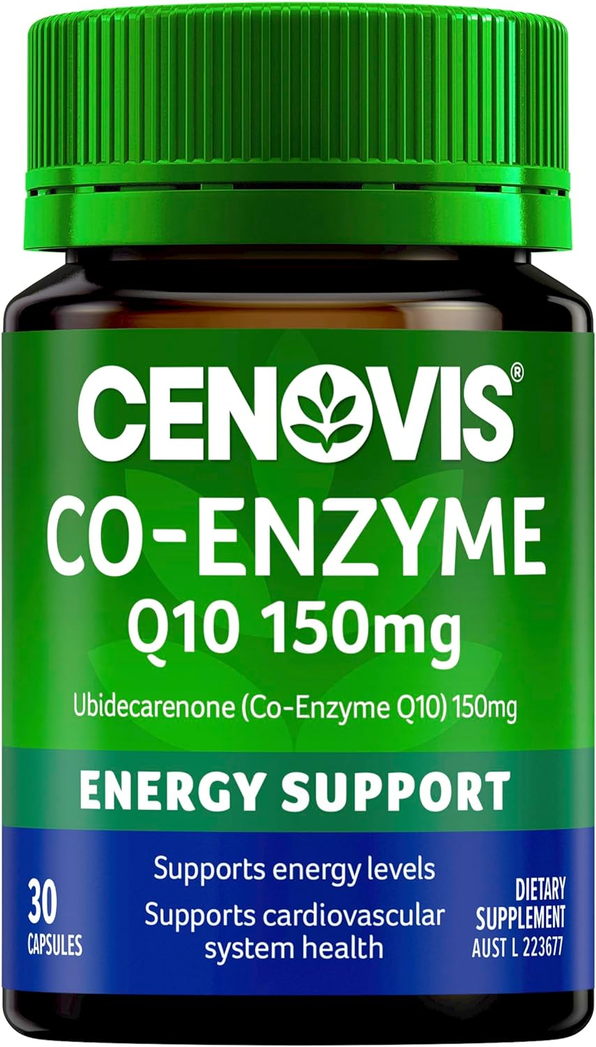 Cenovis Co-Enzyme Q10 150Mg Capsules 30 - Supports Cardiovascular Health &ndash; Antioxidant: Reduces Free Radicals Formed in the Body - Helps Maintain Energy Levels image number 1
