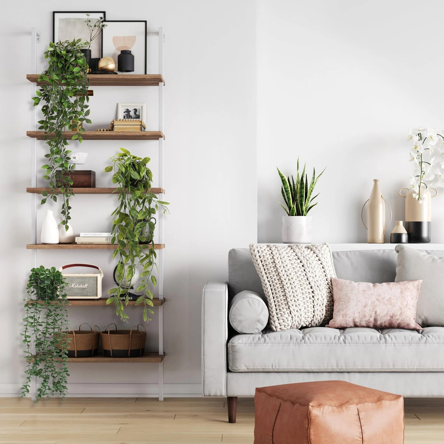 3 Pcs Artificial Hanging Plants-Eucalyptus Mandala Snow Pea Vine in Pot Plants for Office Farmhouse, Fake Foliage Pendant Plant, Indoor Outdoor Wedding Home Decoration image number 2