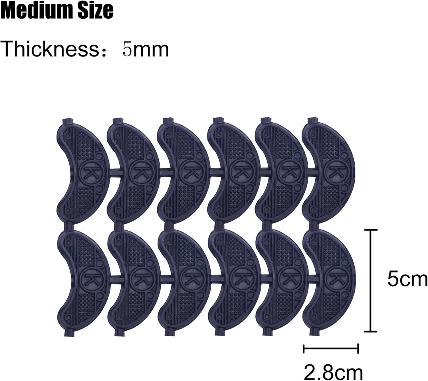 25 Pairs Heel Plates Shoe Heel Taps Sole Heel Repair Pad Replacement with Nails, Large, Medium, Small, 3 Size, Black image number 1