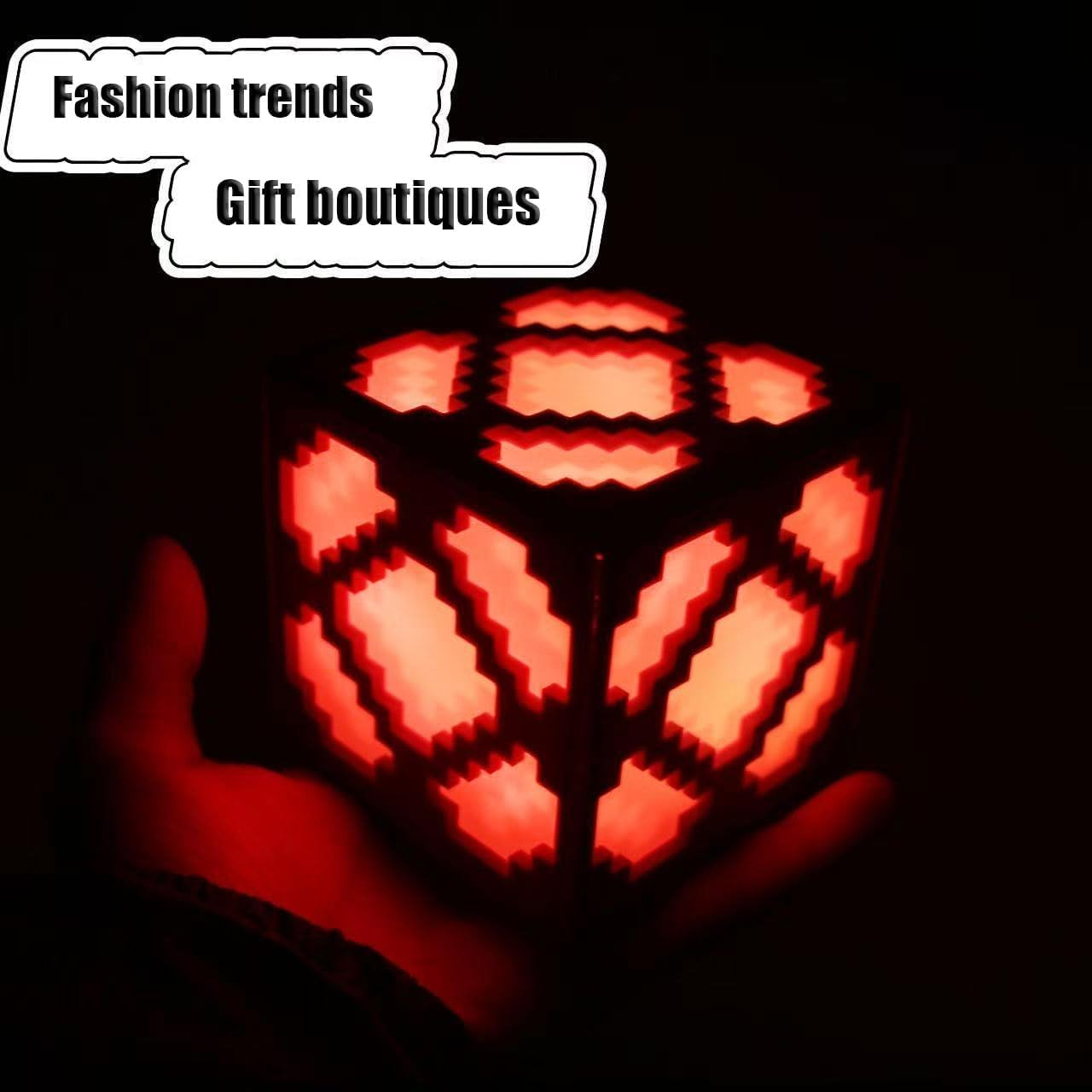 Pixelated Mood Light Square Cube Lamp, 16-Color LED Rechargeable Wall/Table Mountable Lamp for Boys Gaming Room Decor image number 4