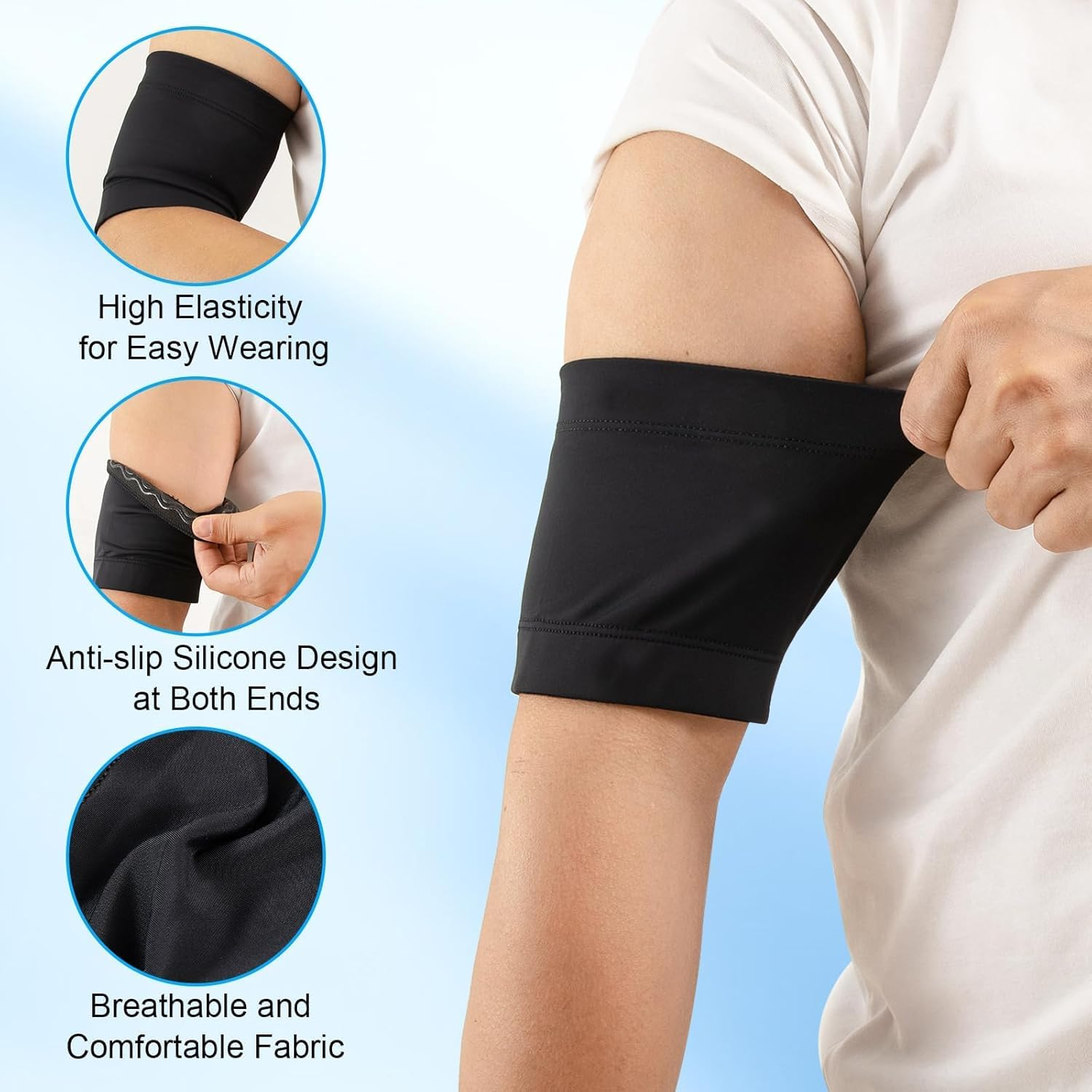 Diabetic Sensor Armband, Universal CGM Device Protector for Omnipod Dexcom Freestyle Libre, Sweatproof Breathable Arm Strap Cover for Exercise, Replaces Adhesive Patches (XL) image number 5