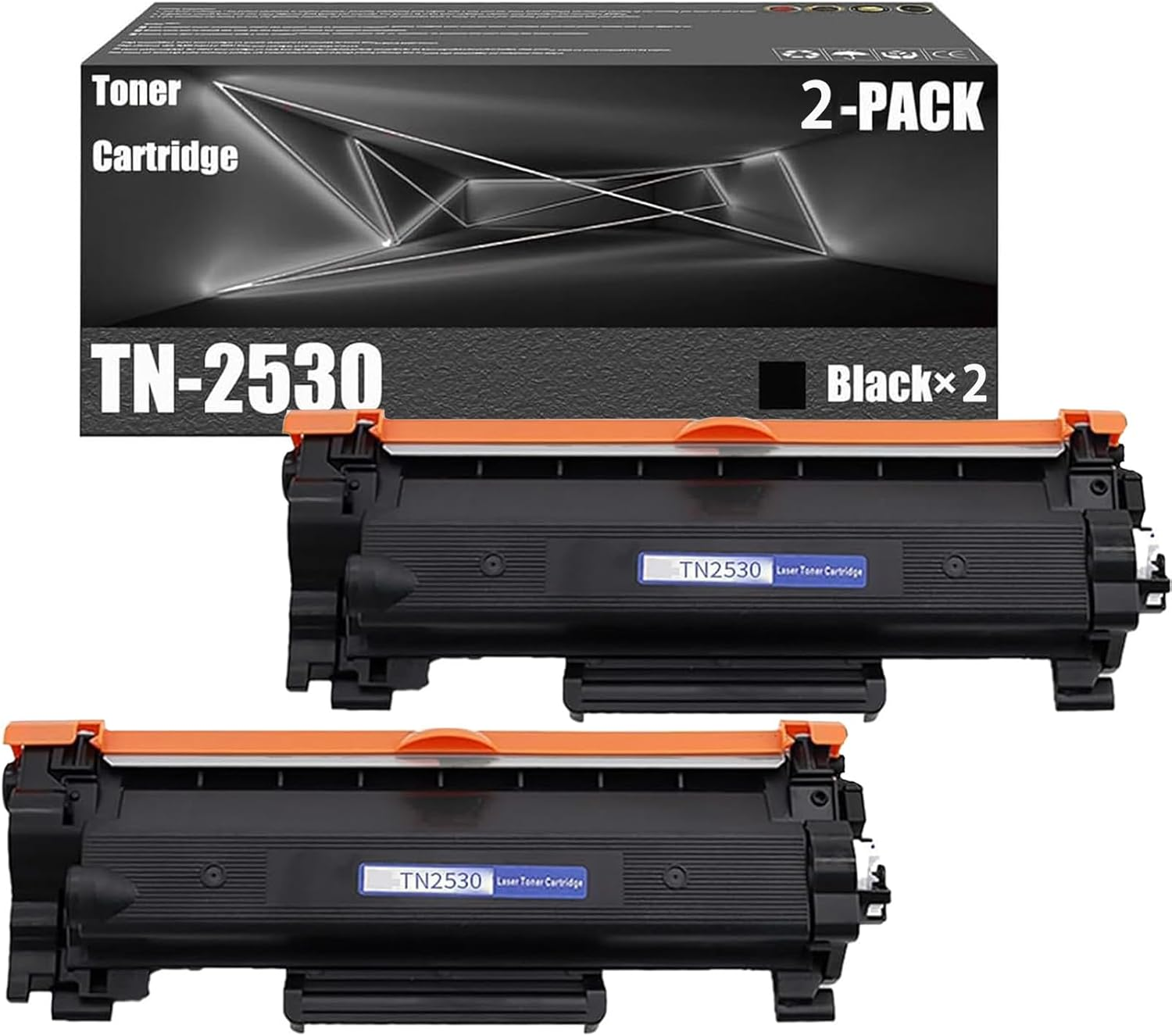 TN2530 TN2530XL Toner Cartridge Compatible with Brother MFC-L2880DWXL, MFC-L2920DW, DCP-L2640DW, HL-L2480DW, HL-L2464DW Printer (2Black) image number 1