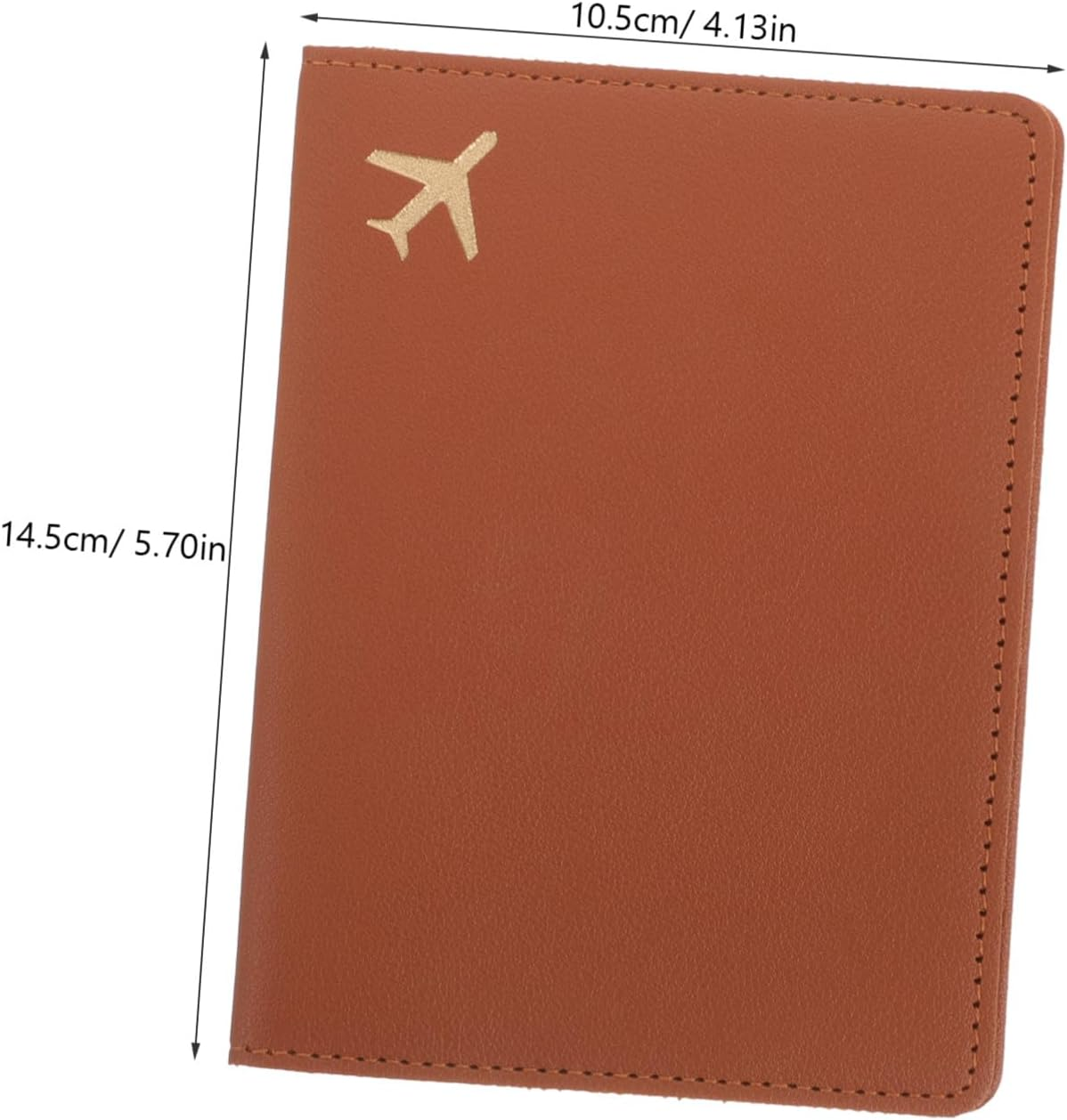 GAXIRE Travel Passport Holder Pu Leather RFID Blocking Card Holder Case with Zipper Pocket for Men Women Family Travel Document Organizer Brown image number 3