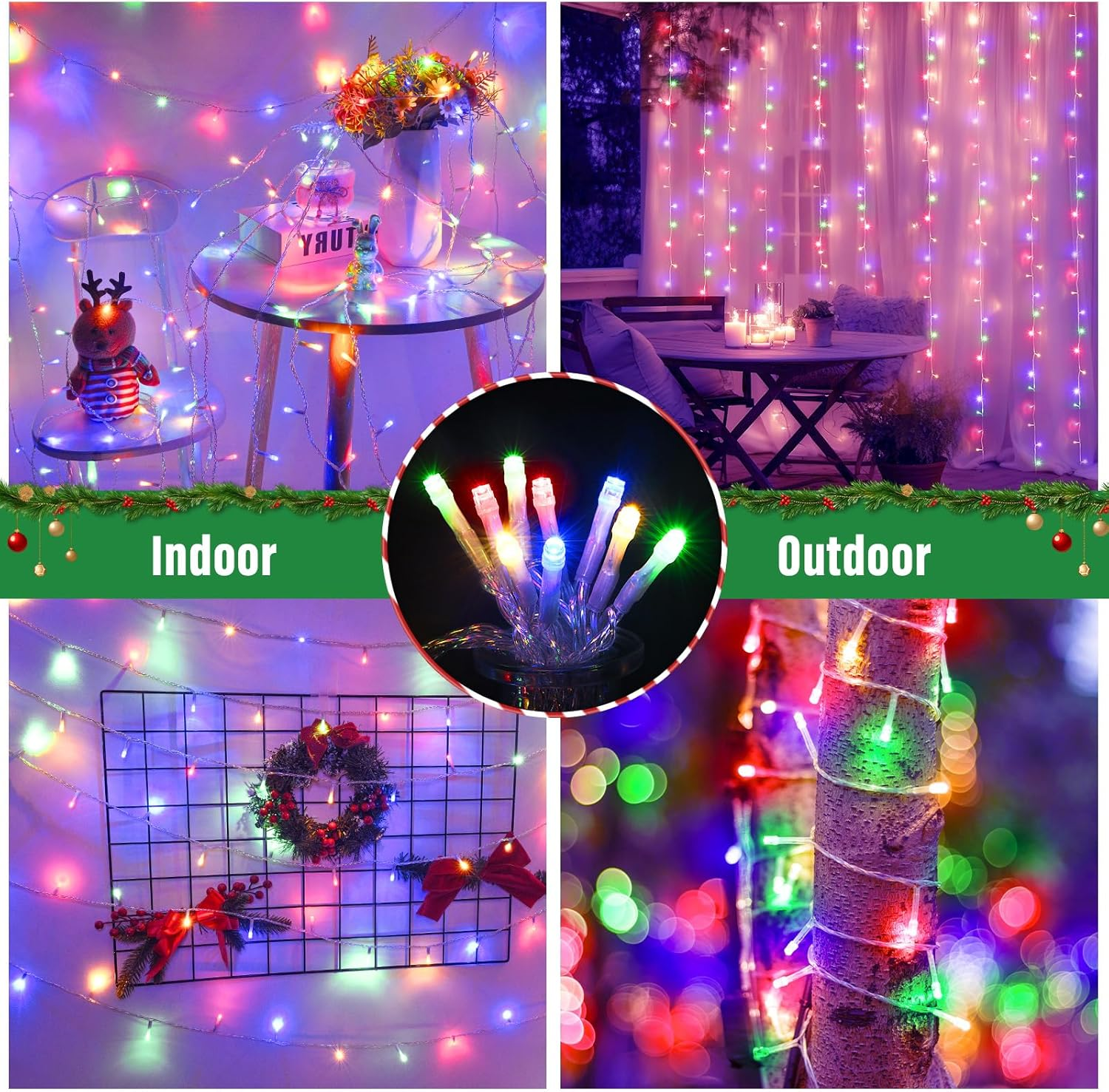 Isisyu Pack of 2 Fairy Lights Outdoor Battery, 3 M 30 LED Fairy Lights Battery with Timer, IP65 Waterproof Fairy Lights Colourful for Indoor Outdoor Christmas Wedding Party Bedroom Christmas Tree image number 3