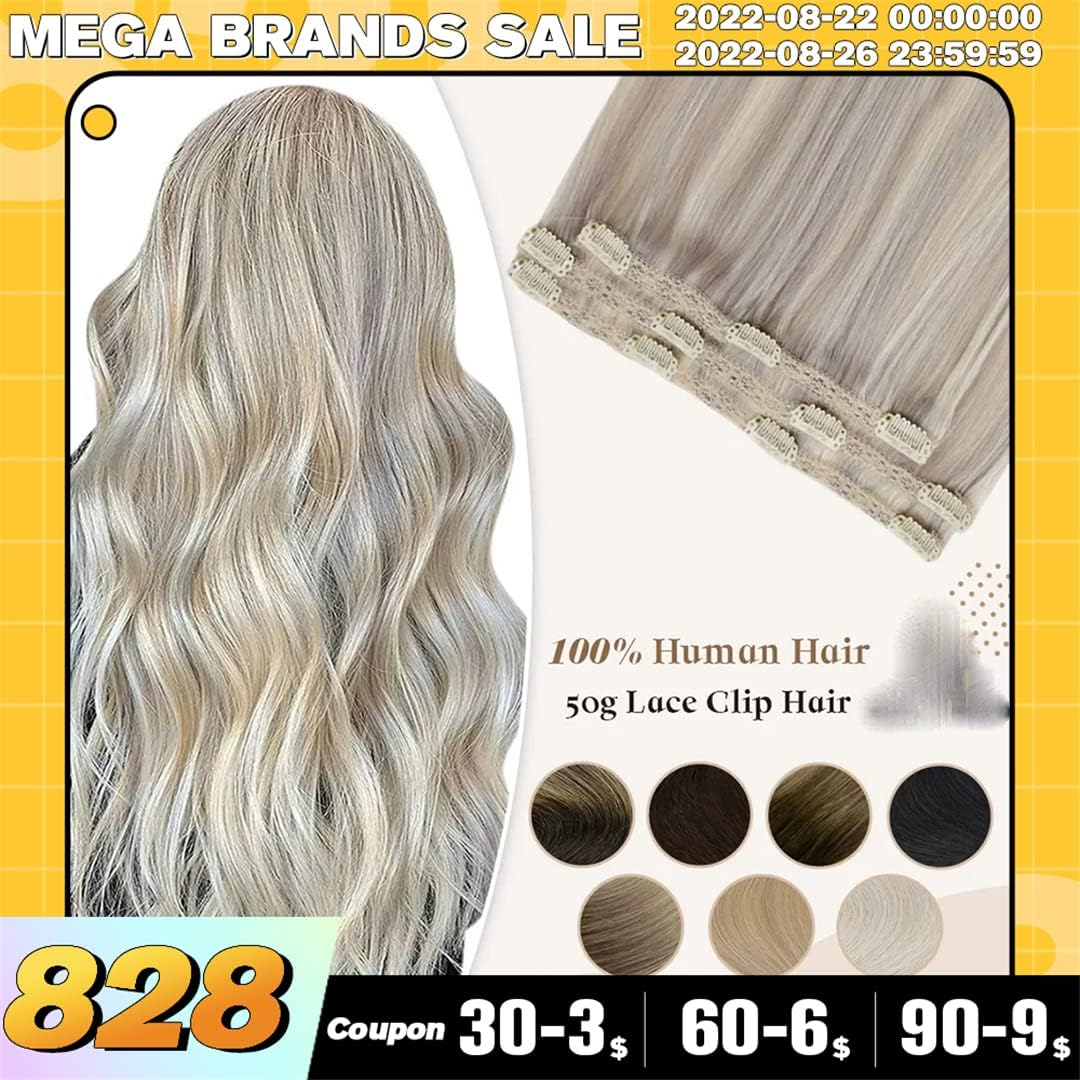 50 Grams Clip on Human Hair Extensions Ombre Color 3Pcs 100% Machine Remy Human Hair Hairpins Clip in Hair Extensions 1B 18 Inches 100 Gram 2 Set image number 3