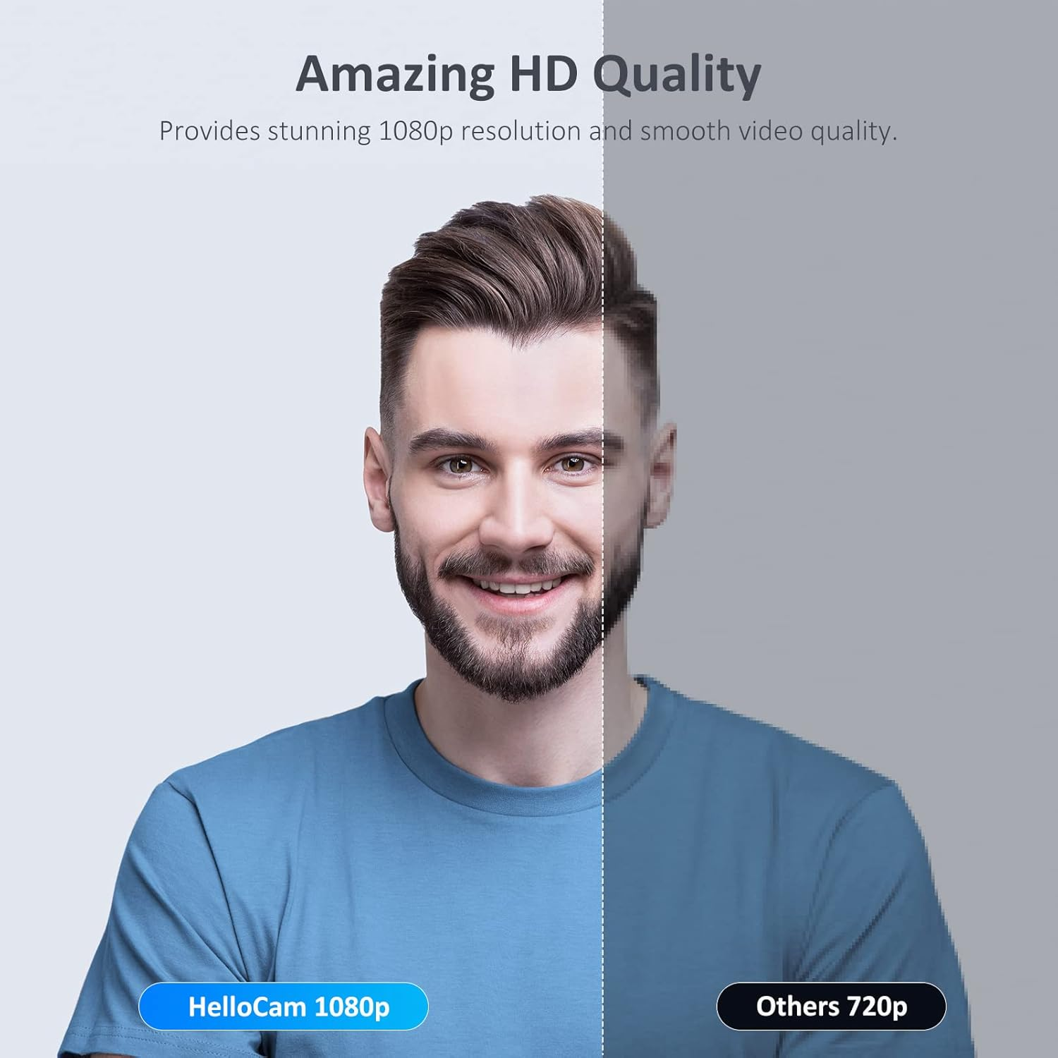 Nexigo Hellocam, 1080P Webcam with Windows Hello and Microphone, True Privacy with Patented Automatic Shutter, Facial Enhancement, HD USB Webcam Camera for PC, Video Calling, Recording, Conferencing image number 2