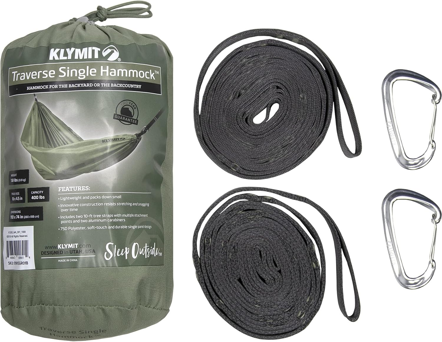Klymit Traverse Single Hammock, Green image number 2
