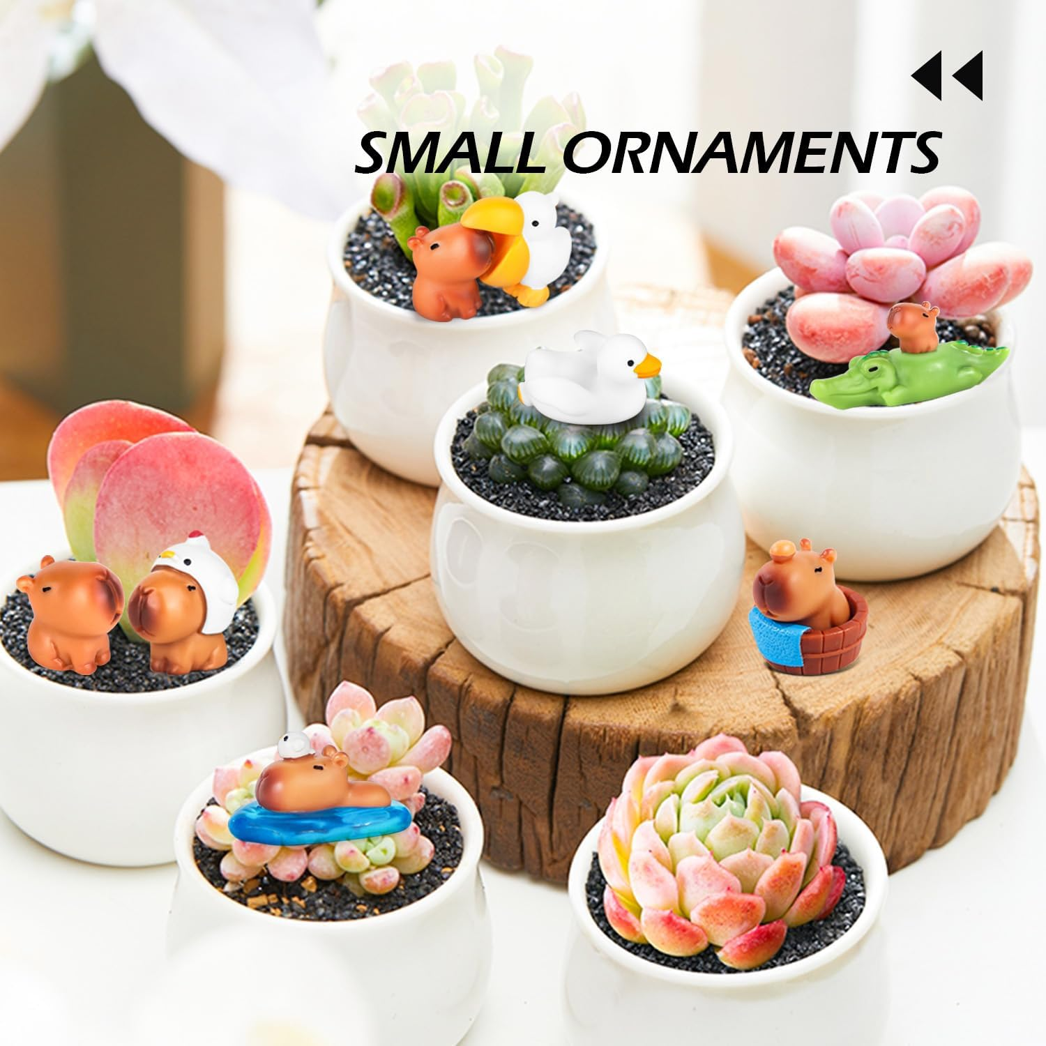 10 Pack Mini Capybara Figures Cake Toppers,Miniature Cute Capybara Fairy Fairy Garden Decoration for Kids Birthday Baby Shower Party Cake Dollhouse Desktop image number 1