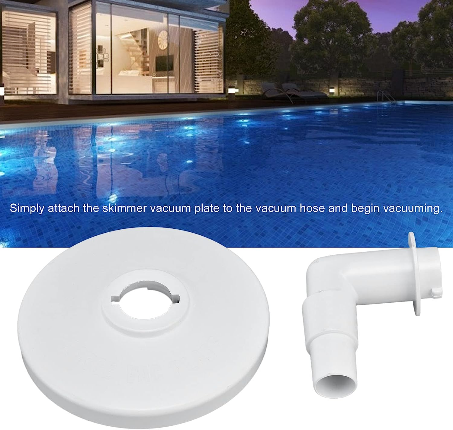 Srliya Skimmer Vacuum Plate with 90 &deg; Elbow Plastic Pool Vacuum Plate Replacement for Hayward image number 1