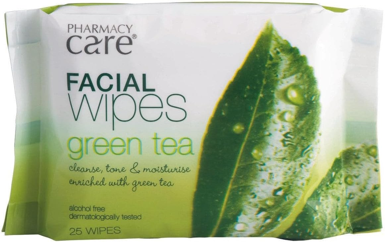 Pharmacy Care Green Tea Facial Wipes (Pack of 25)