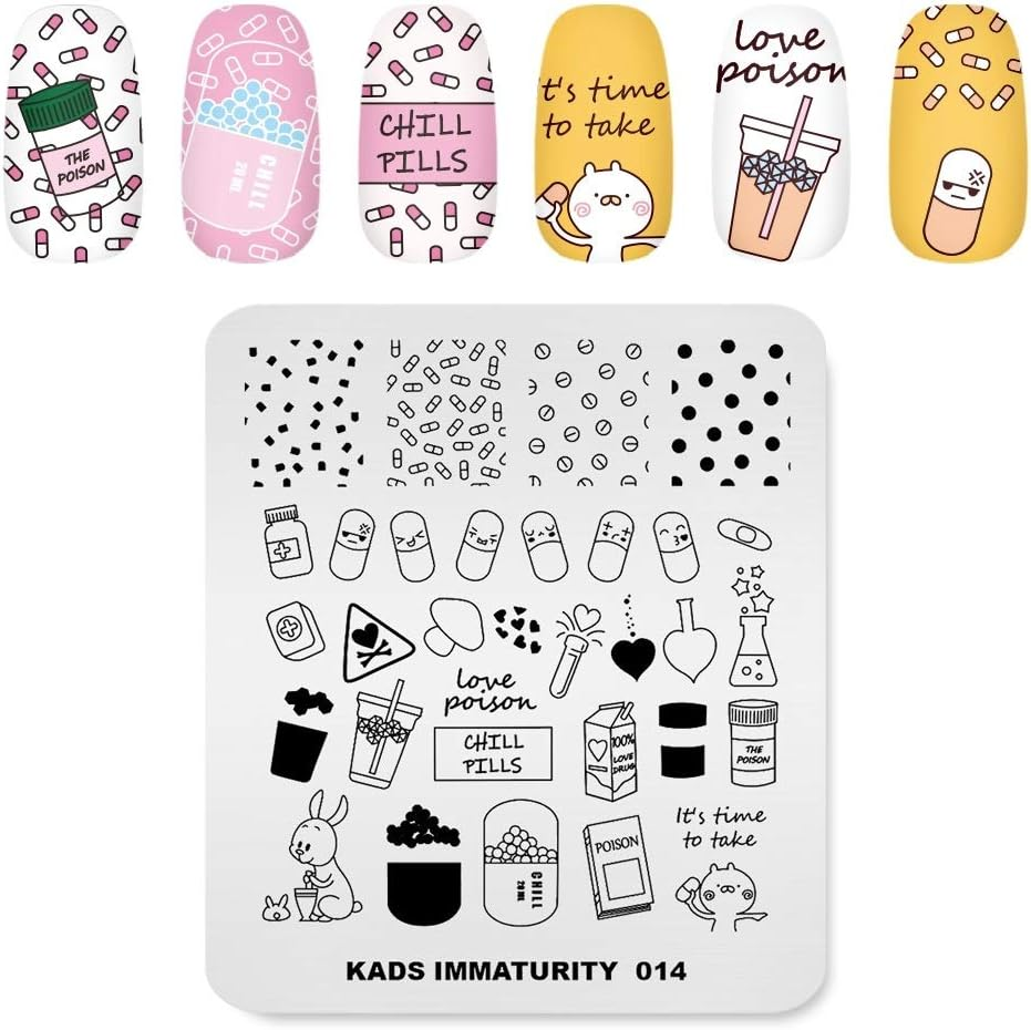 KADS Stamping Plates Manicure Template Nail Art Image Stamp Cute Rabbit Nail Design Tools (IM014) image number 2