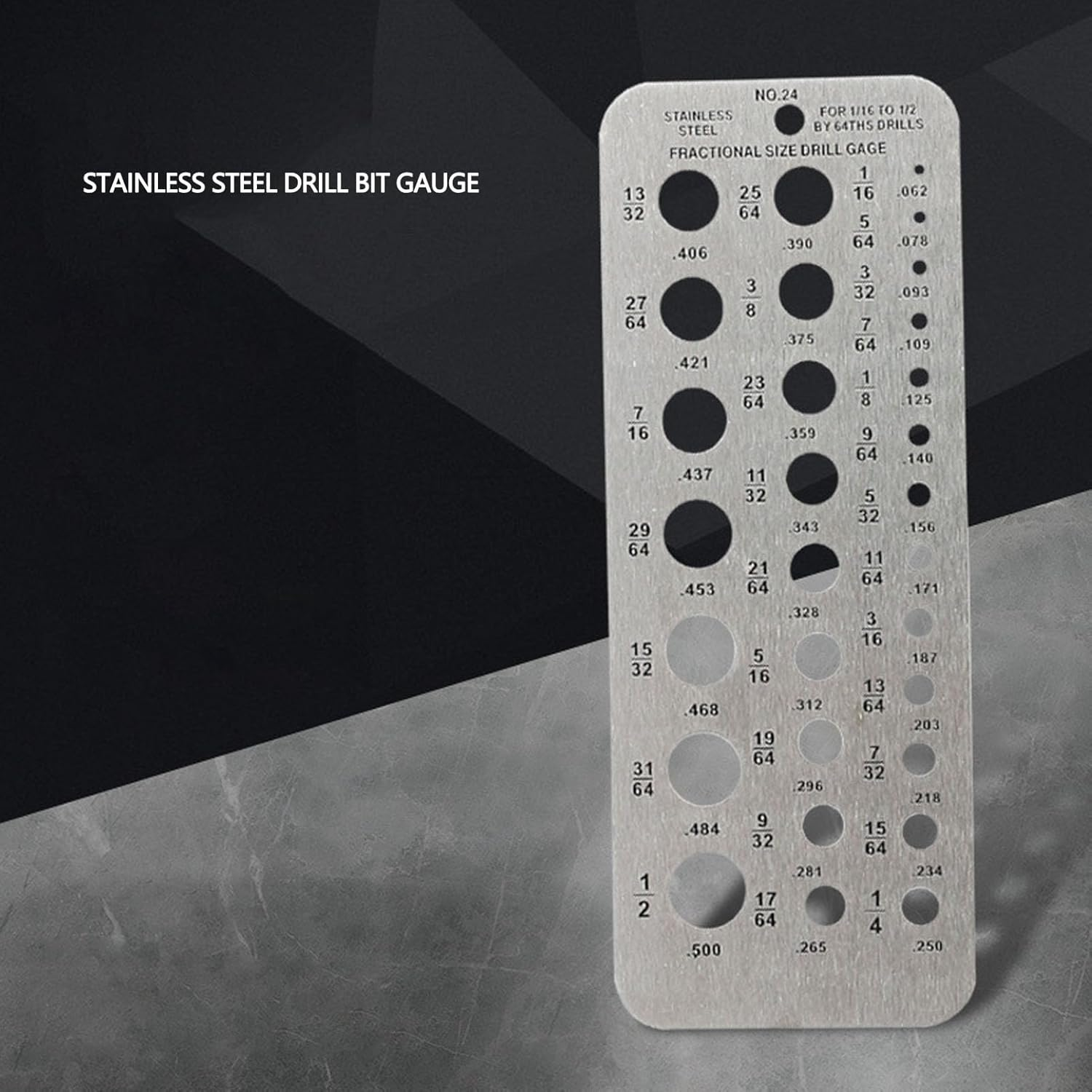 Haofy Bohrer Bitmessel Metrically Imperial Stainless Steel 29 Hole Tool 2Pcs for Mechanical Index for Construction Workers image number 1