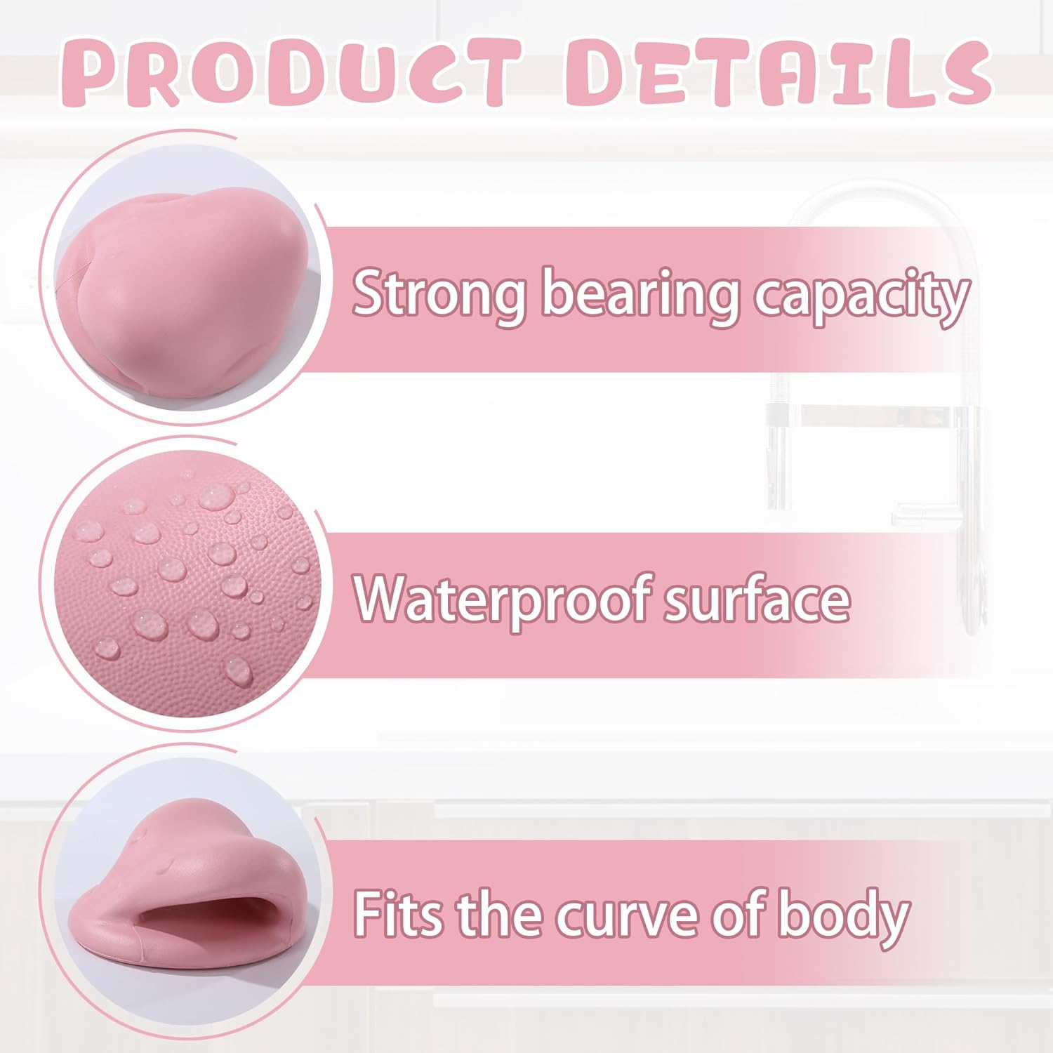 MABOZOO Hair Washing Station for Kids, Sink Hair Washing Neck Pillow for Kids' Wash Time, Ergonomic Kids Hair Washing Station Shampoo Station for Sink (Pink) image number 1