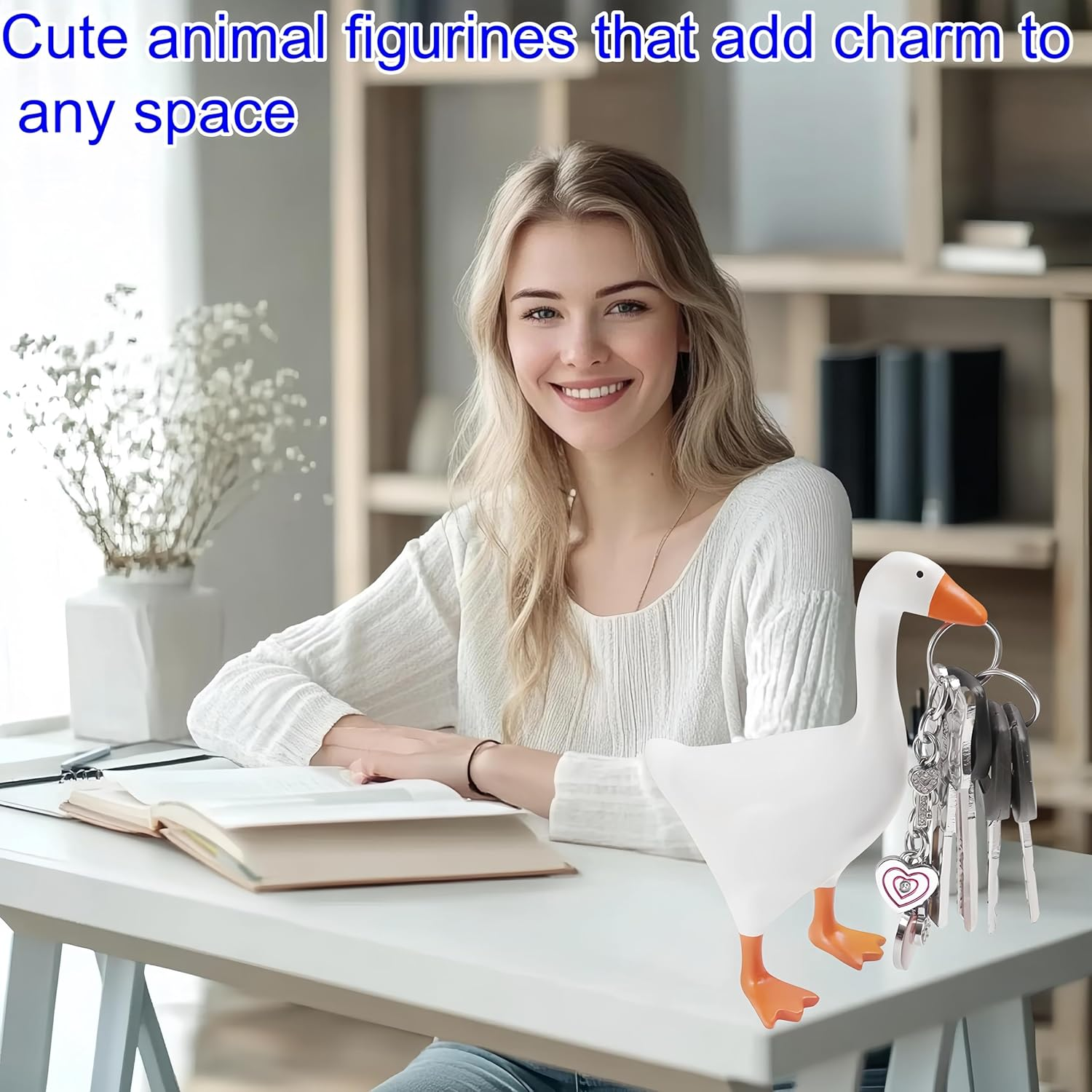 Magnetic Goose Key Holder Housewarming Gifts House Animals Statue Decoration Cute Office Desk Room Accessories image number 6