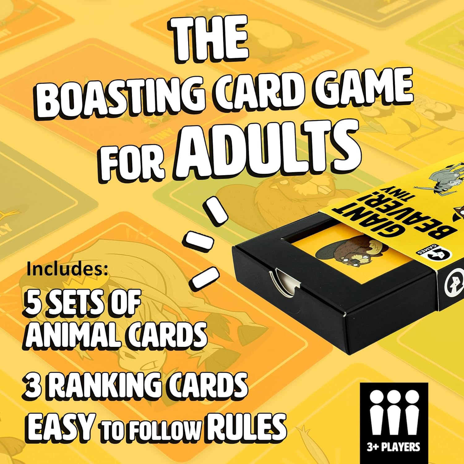 Ginger Fox - Giant Beaver Tiny! Card Game, Hilarious Card Games for Adults, Naughty Adult Party Games for Family Game Night, Fun Animal Games for 2+ Players, Ages 16+ image number 2