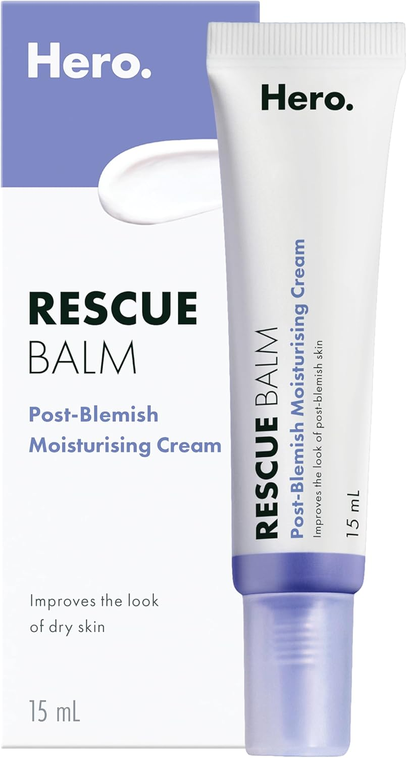 Hero Rescue Balm, Post-Blemish Moisturising Cream 15Ml - Dermatologist Tested, Soothes Dry Skin, Won'T Clog Pores, Lightweight Formula - Ideal for Post-Pimple Care