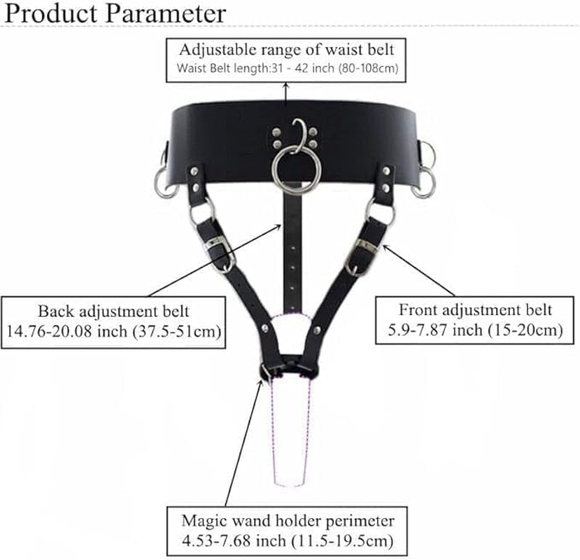 BDSM Bondage Restraints, Forced Vibrator Wand Belt Strap, Sex Harness Holder Tie for Women Adjustable, Adult SM Sex Toys for Couple image number 2