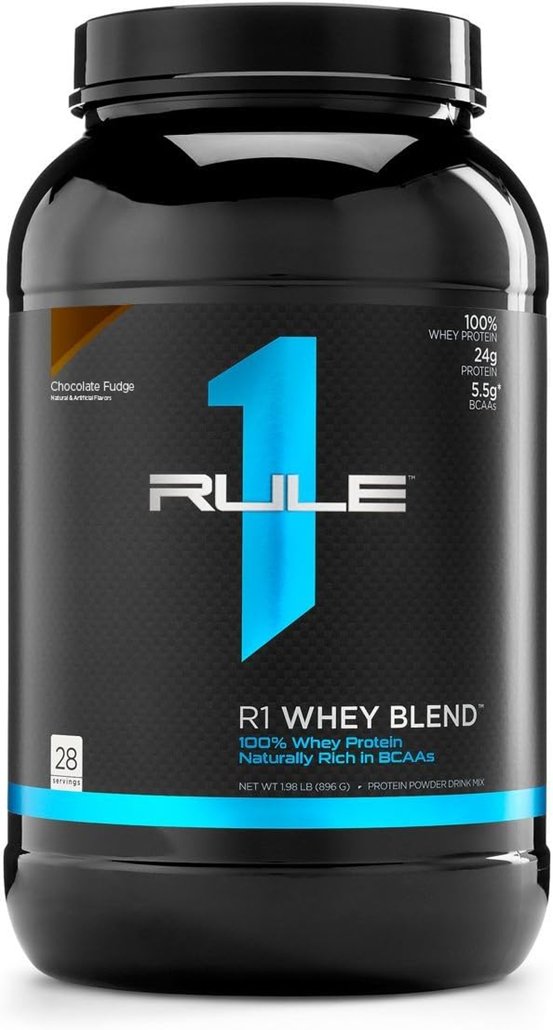 Rule1 R1 Whey Blend 28 Servings, Chocolate Fudge,, Chocolate Fudge 1 Kilograms