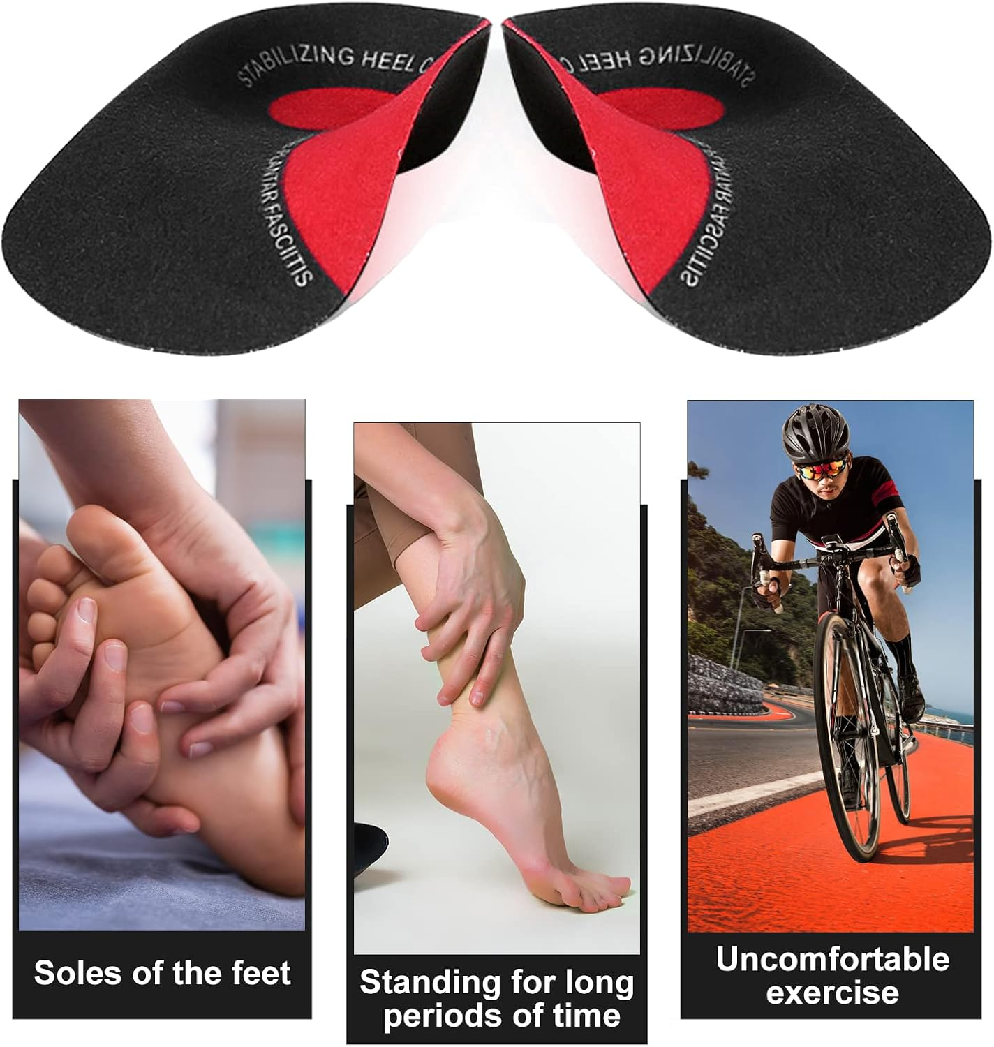 Plantar Fasciitis Orthotic Shoe Insoles - High Arch Support Inserts for Dispersal Heel Pressure and Pain Relief, Designed for Plantar Fasciitis Relief Say for Men and Women (L（43-46）) image number 1