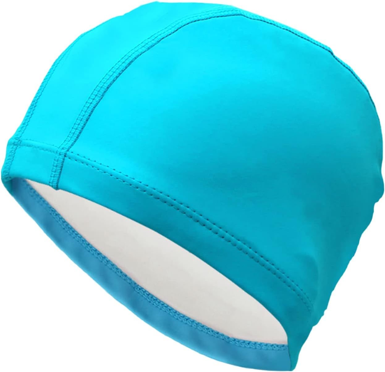 PU Waterproof Fabric Swimming Cap,Long Hair Swim Cap Shower Cap for Men Women,Set of 4 image number 6