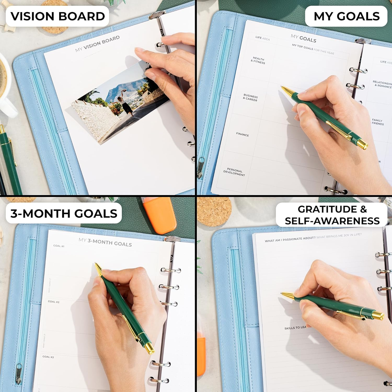 Clever Fox Weekly Planner Binder &ndash; Goal Setting Planner for Time Management & Weekly Tasks &ndash; Work & Life Organizer with to Do List & Habit Tracker &ndash; Undated, 7&Prime; X 9&Prime; Hardcover (Periwinkle, Medium (7&Prime; X 9&Prime;)) image number 3