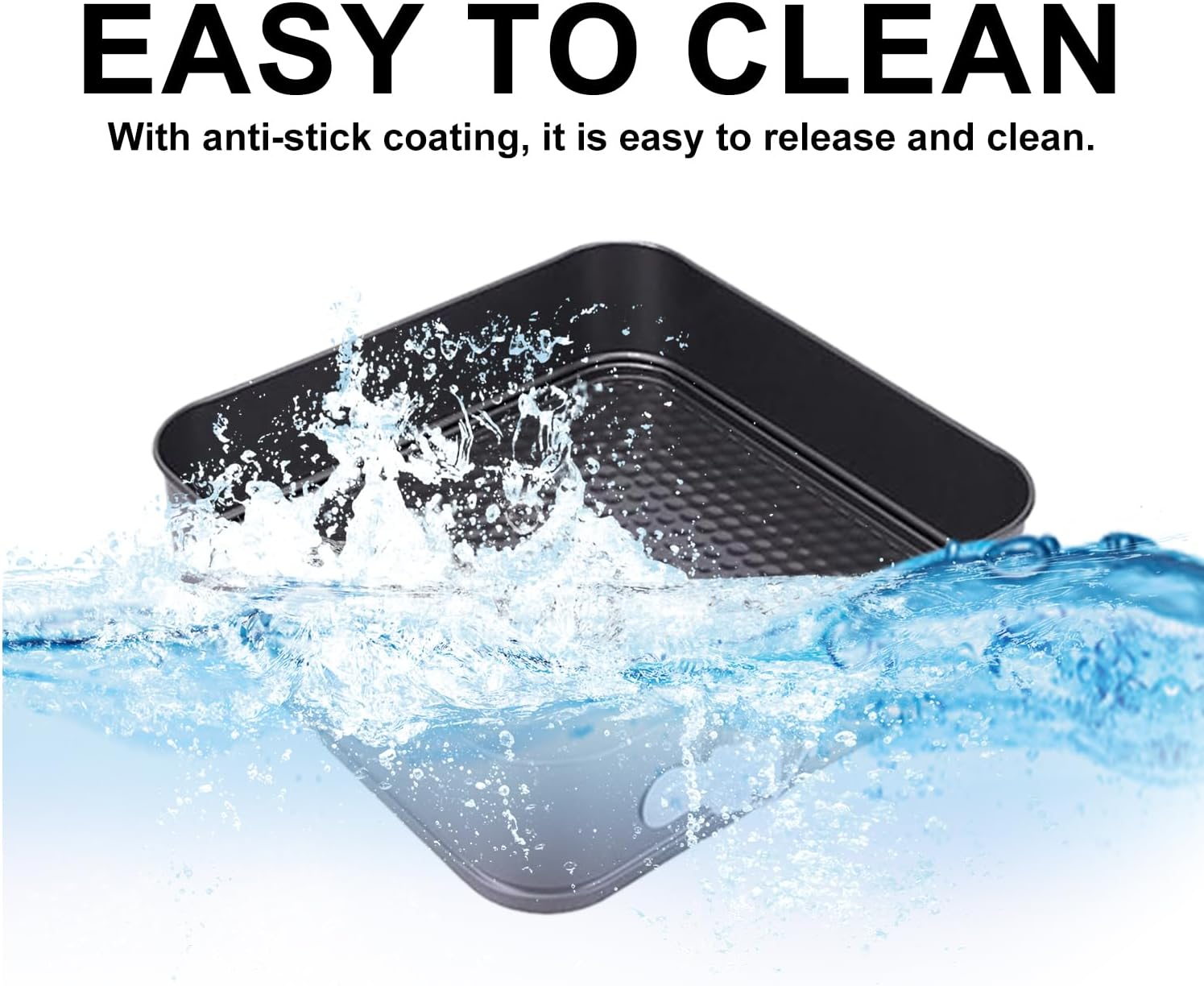 Springform Cake Pan Square, 3 Set of 9.6 Inch, 10.2 Inch, 11.2 Inch Cake Pan, Non-Stick Springform Leakproof Cake Pans Cake Tin, Removable Bottom, Suitable for Cake Baking, Kitchen Lovers image number 5