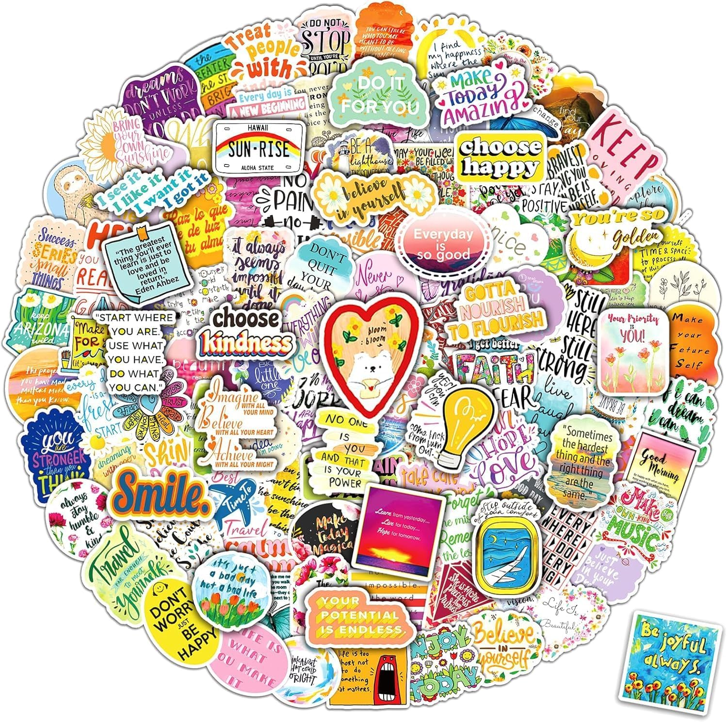 50 PCS Christmas Stickers for Kids, Christmas Party Favors Stocking Stuffers Vinyl Water Bottles Stickers Crafts Gifts for Classroom Students Holiday Sticker for Kids Teens Adults - 100 A image number 7