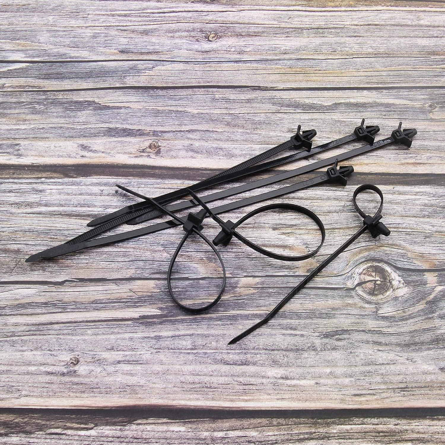 Emsea 100Pcs Push Mount Cable Ties Nylon Black 200X4.8Mm Fit Hole Diameter 4Mm-6Mm image number 5