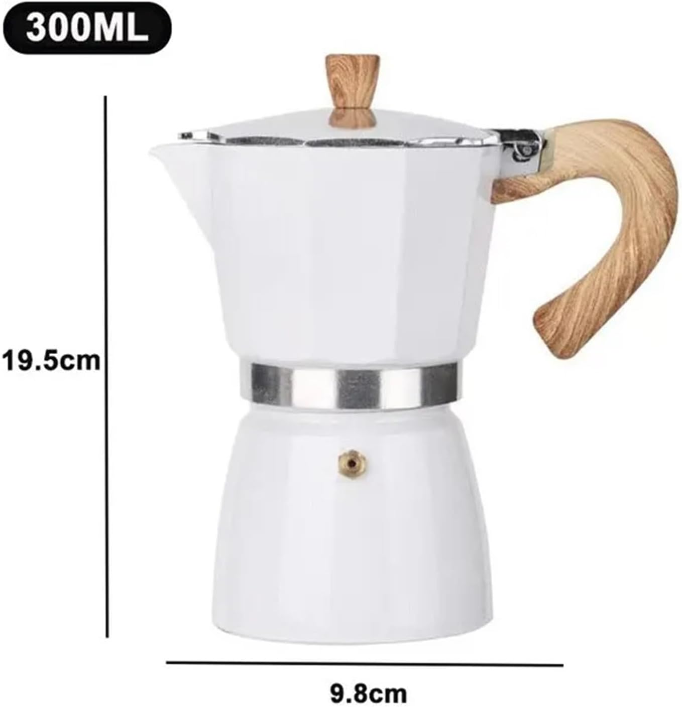 150Ml 300Ml Vintage Wooden Handle Espresso Maker Moka Pot Classic Italian Cafe Tools Kitchen Accessories(Dark Khaki) image number 2