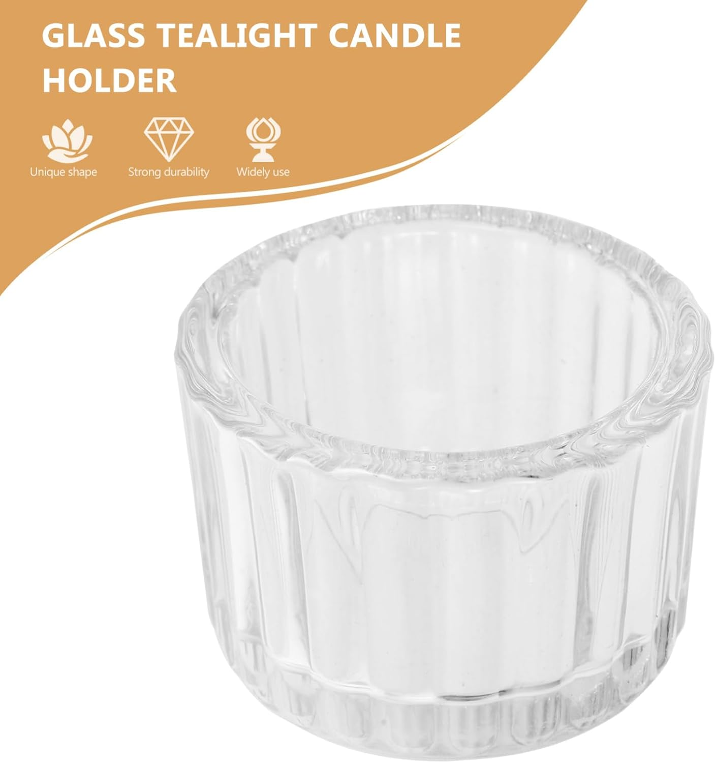 Yardenfun 2Pcs Glass Tealight Candle Holders for Table Decor Vintage Wedding Candlestick Cups Centerpiece image number 5