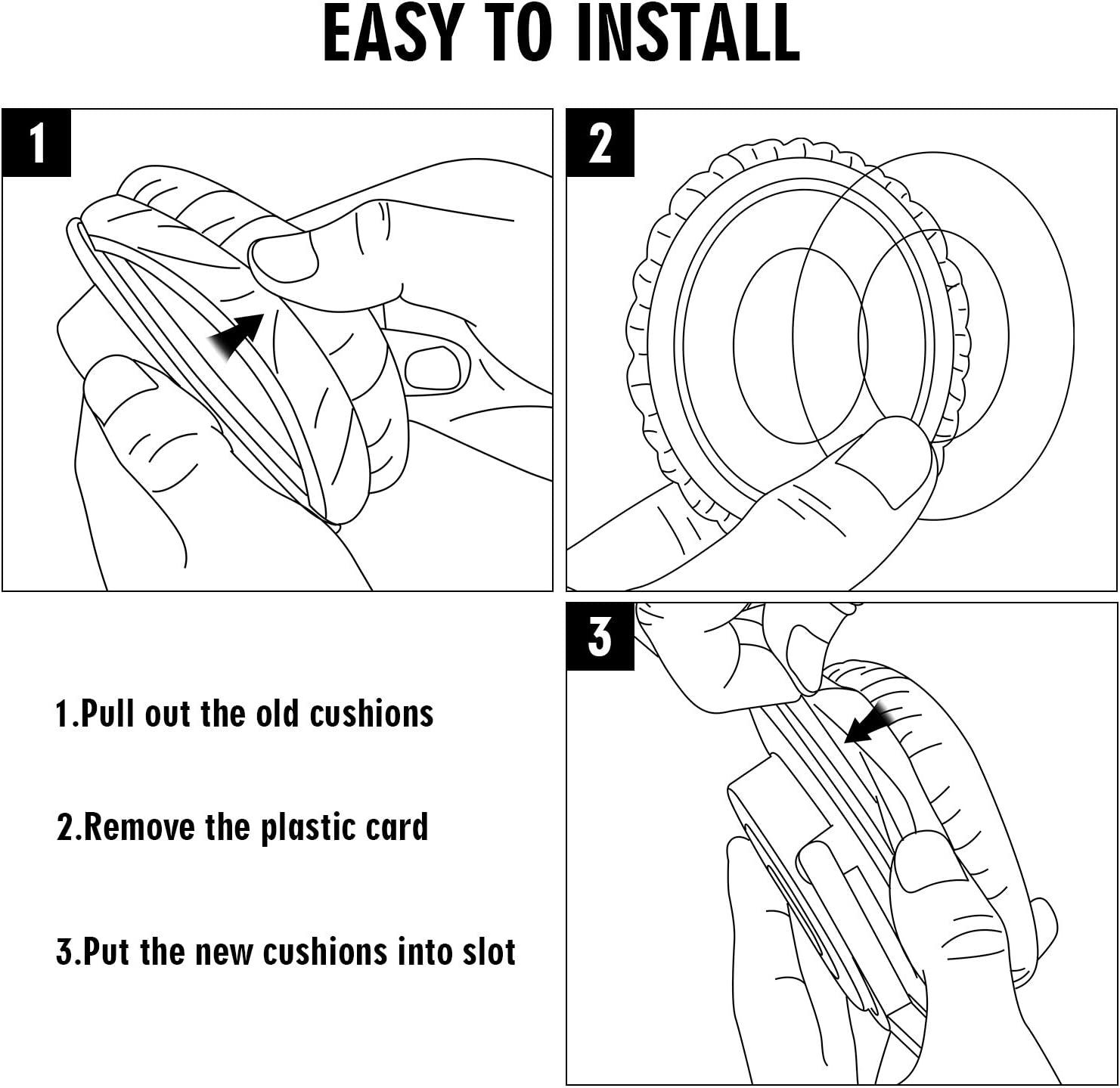 Replacement Earpads for Bose OE2 Oe2I Sound Link On-Ear Headphones, AURTEC Ear Pads Cushion Headset Ear Cover,Black image number 2