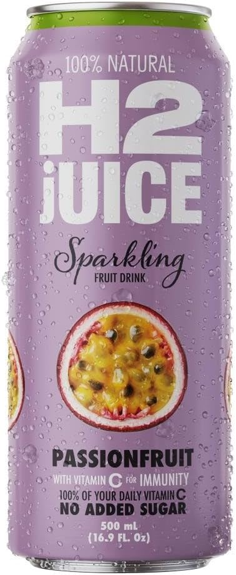 H2 Juice, 12 X 500 Ml, Sparkling Passion Fruit