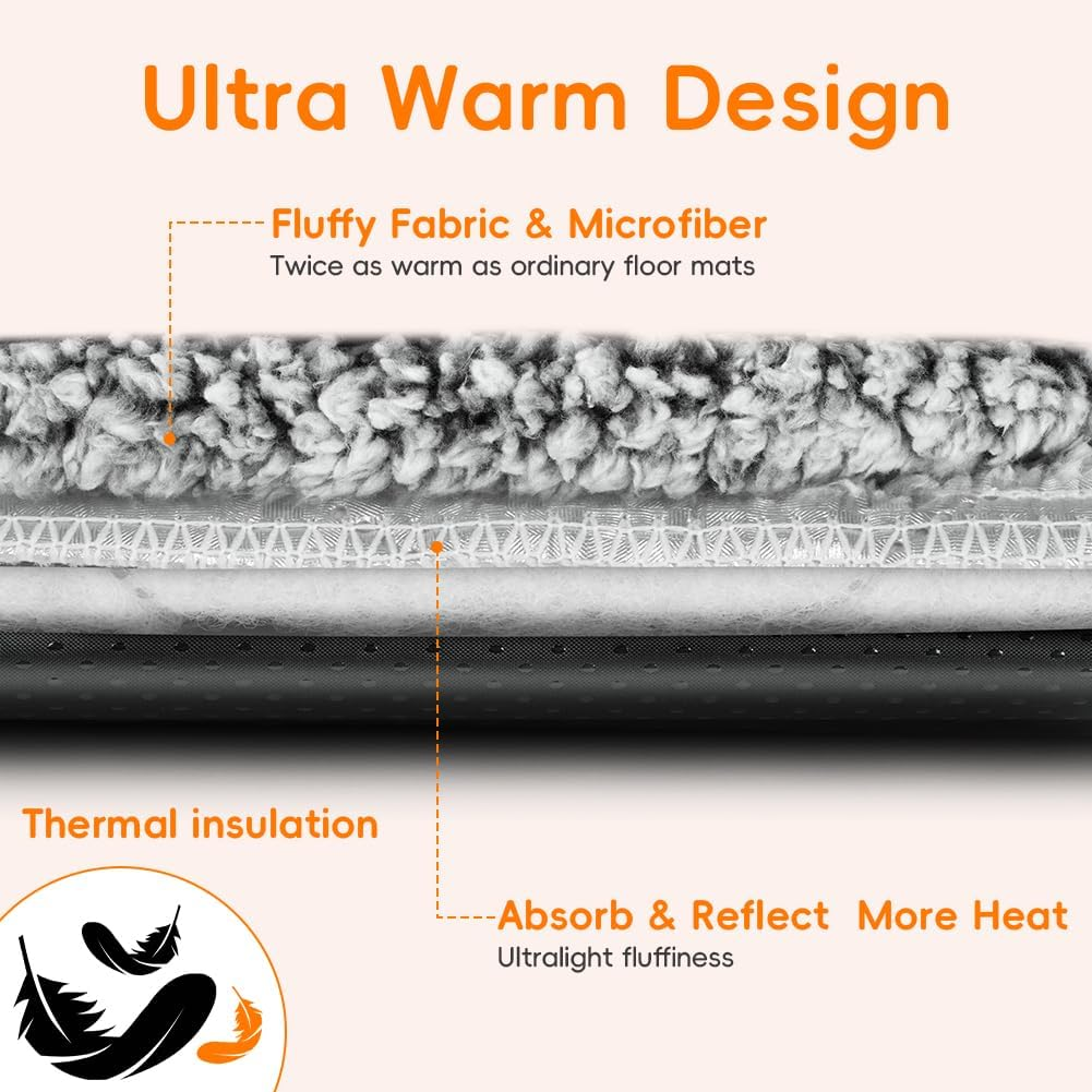 Adiwo Cat Self-Heating Pad, 70 X 48Cm Self-Heating Pet Mat, Cozy Calming Cat Blanket, Electric-Free Heated Mat, Removable Cover with Zipper, Non-Slip, Machine Washable, for Fiting Most Pets (A)