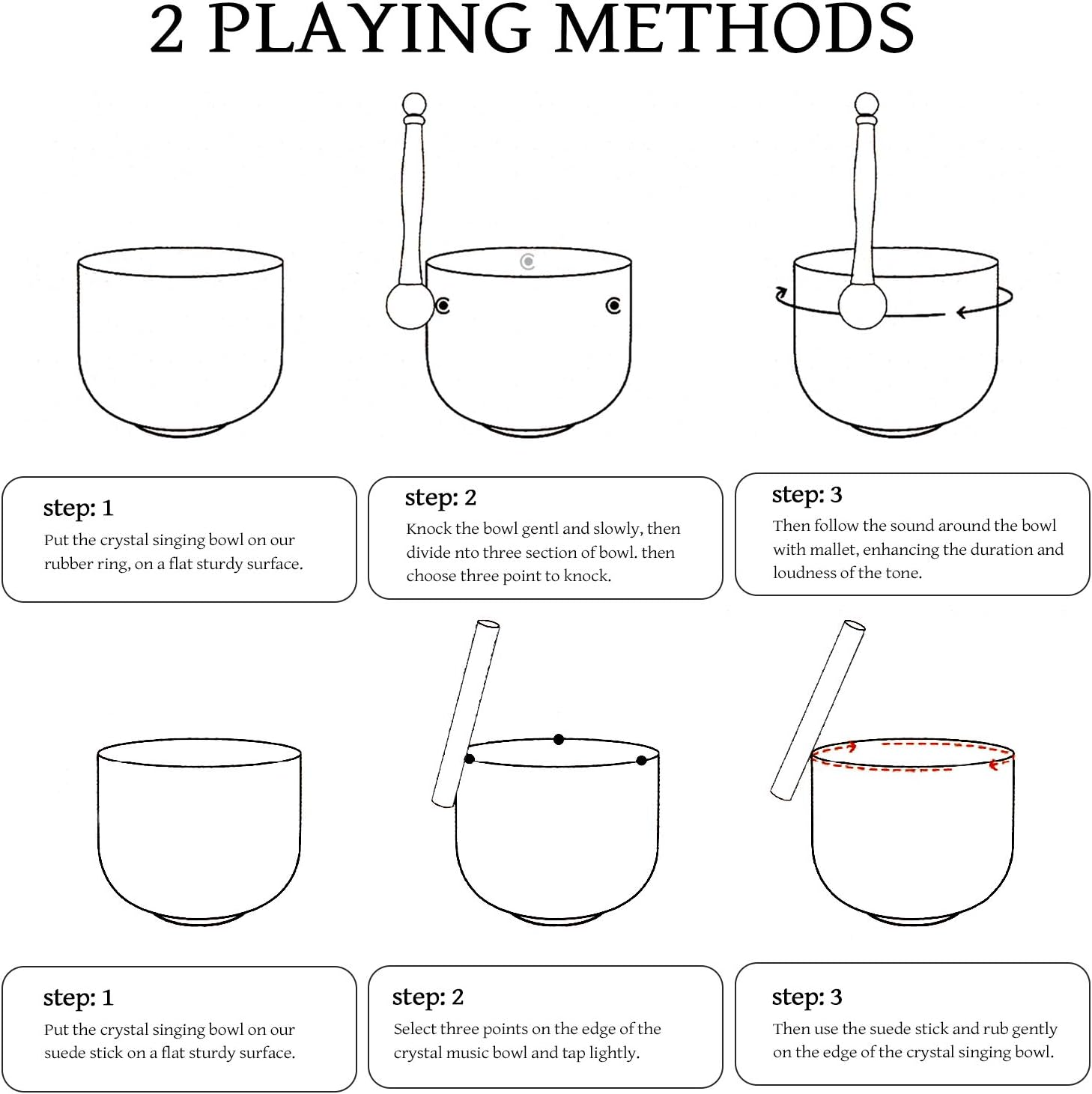 Mingzhe 440HZ Crystal Struck Bowl Ritual Music Therapy Yoga Meditation Singing Bowls Percussion Instruments image number 6