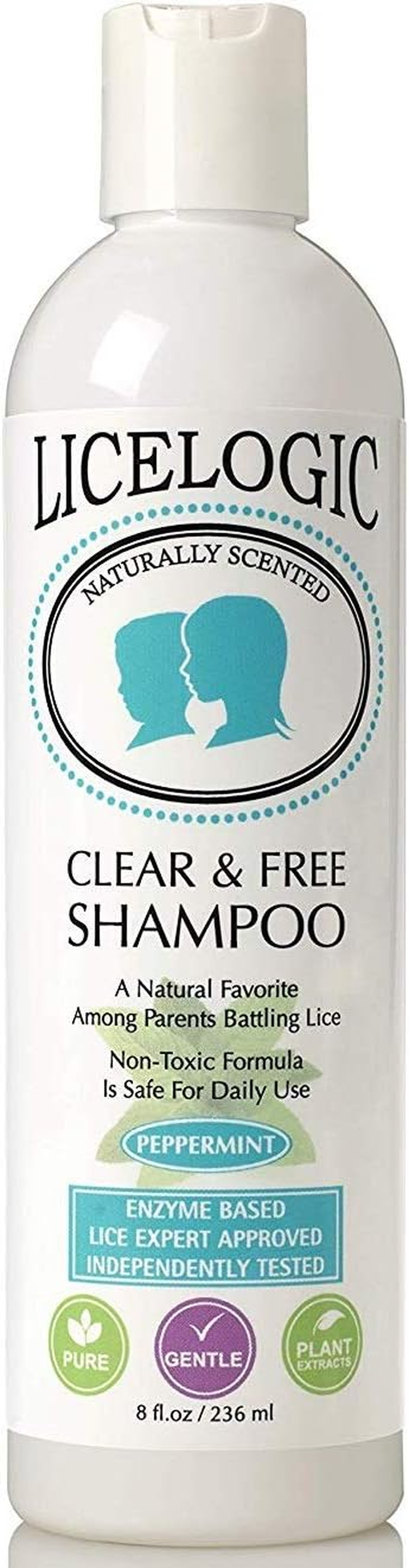 Licelogic Clear & Free Lice Treatment Shampoo - Independently Tested and Proven to Destroy Both Lice and Nits on Contact. Pesticide Free, Non-Toxic, Peppermint Scent - 16 Treatments per Bottle - 240Ml image number 3