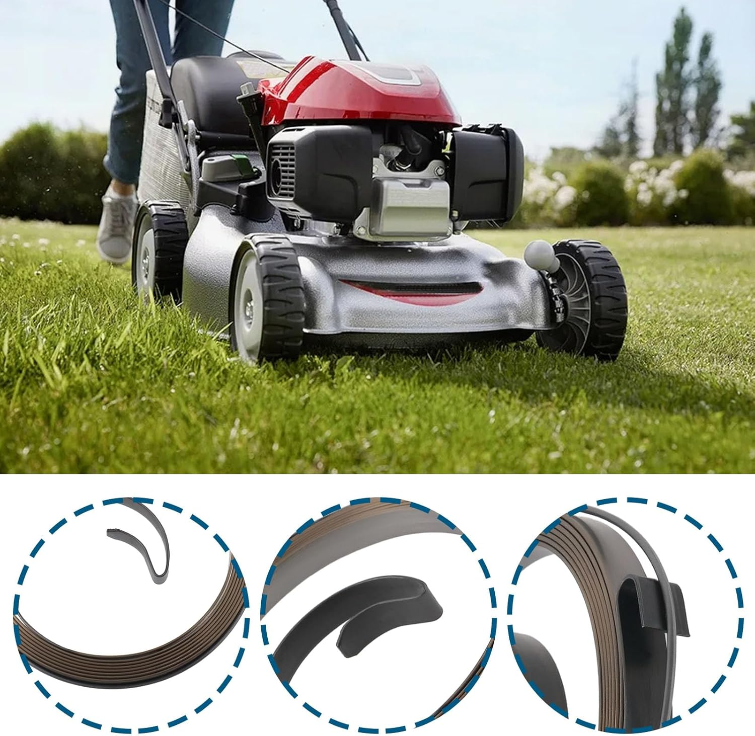 YINETTECH 2Pcs Lawn Mower Recoil Starter Spring Replacement Part 262594 491889 Compatible with Briggs & Stratton Garden Equipment Engines image number 5