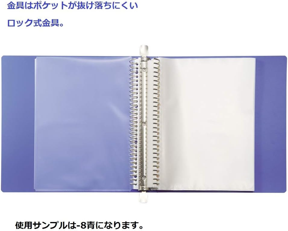 Lihit Lab G3808-24 Clear Book, Interchangeable A4, 30 Holes, 55 Sheets + 1 Piece, Black