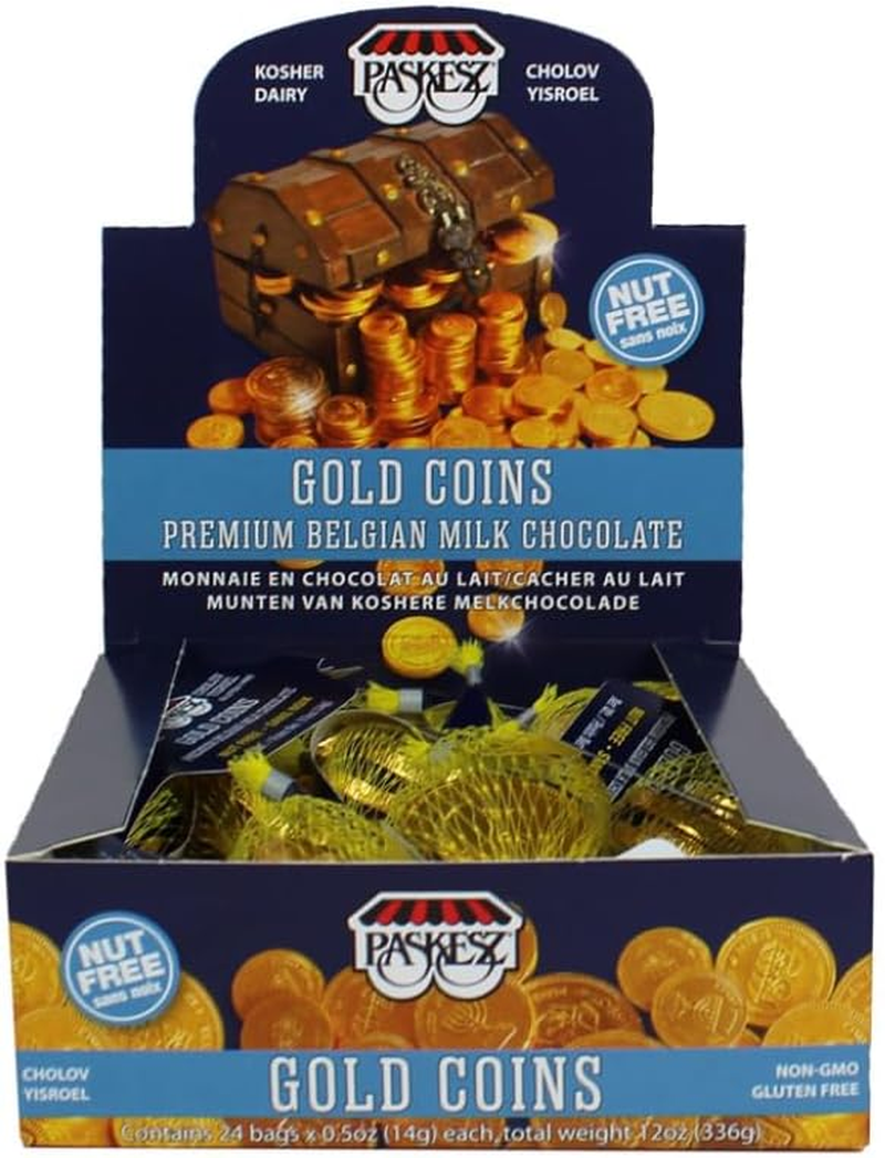 Paskesz Milk Chocolate Coins Gold 24 X 14G
