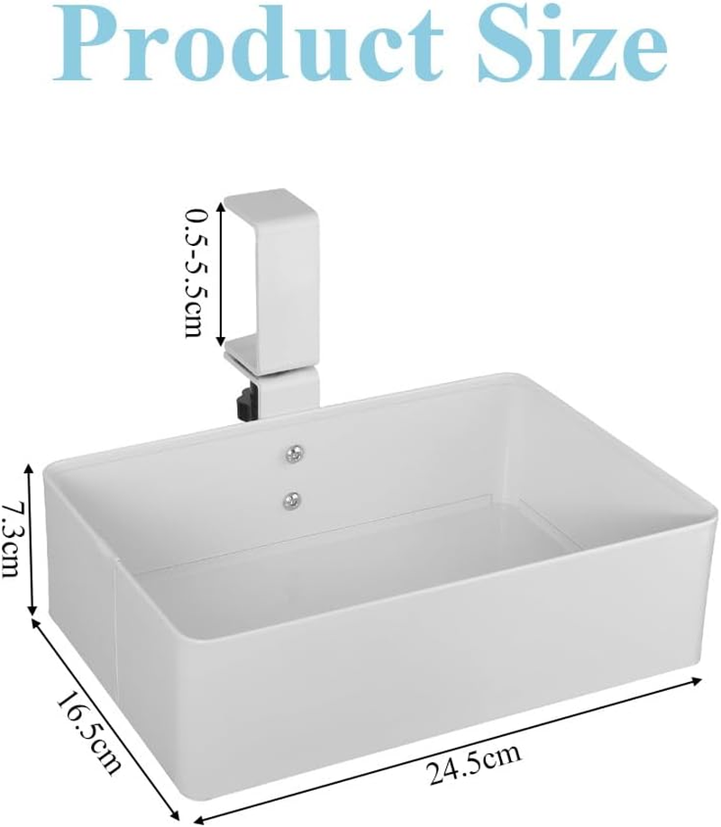 Under Desk Drawer,Metal Drawer Organizer,Under Desk Drawer Organizer,Pencil Drawer Trayfor Office Supplies and Home Essentials,For Home,Office,No Drill,360 Swive (White) image number 6