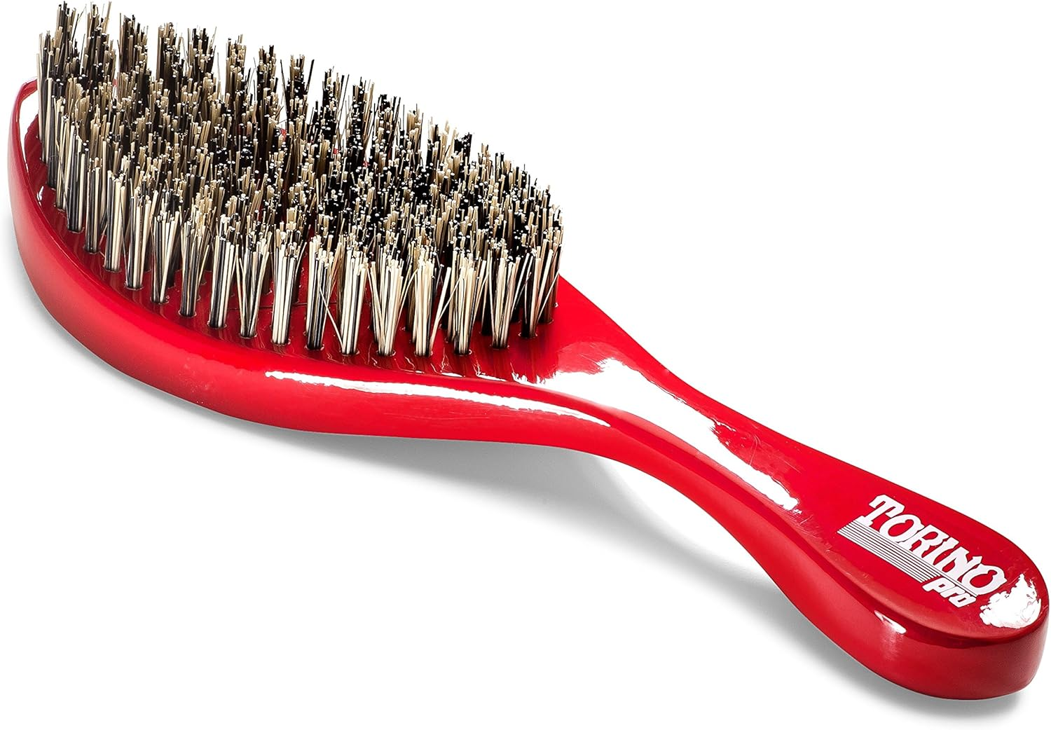 Torino Pro Wave Brush #470 by Brush King - Extra Hard Curve Wave Brush with Reinforced Boar & Nylon Bristles - Great for Wolfing - Curved 360 Waves Brush image number 5